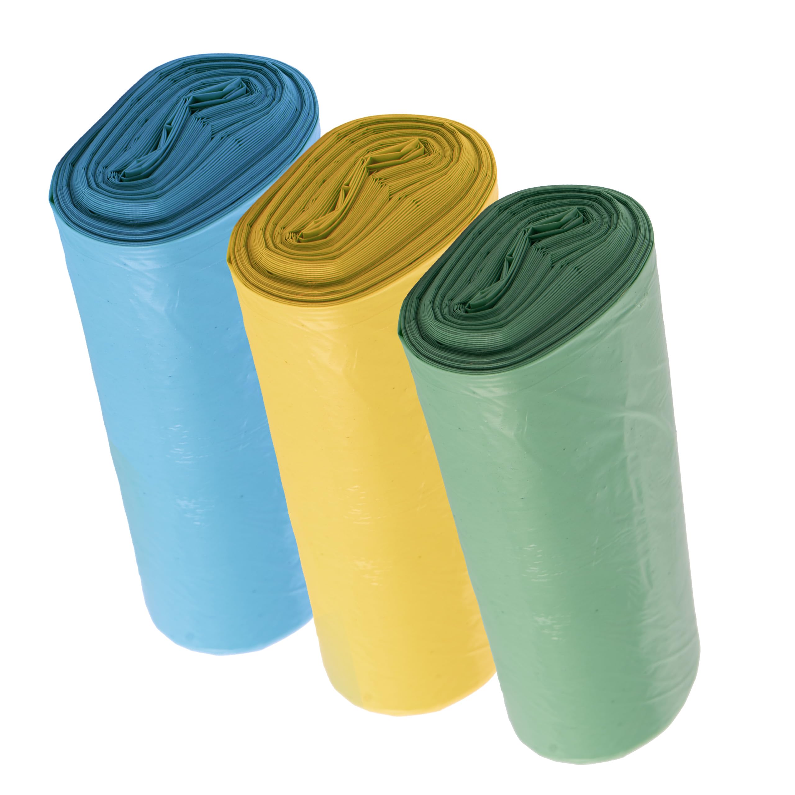 Stojak na Worki do Segregacji Śmieci 96,5x36x78 cm Stelaż Kosz 3 Stanowiska Na Śmieci + kolorowe Worki na Odpady 120L 3 Rolki, kolorowy Uchwyt na Worki z Odpadami z Pokrywą