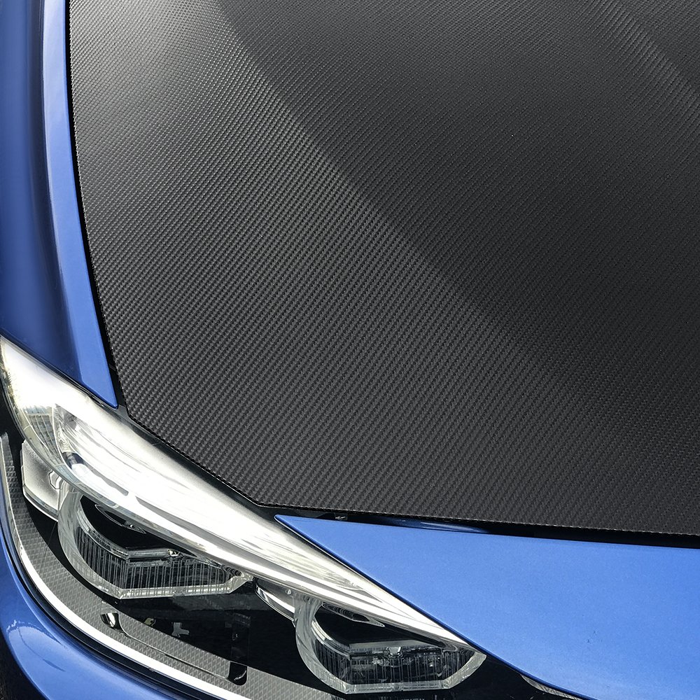 Autofolie 60x500 cm 4D Carbon Faser Vinyl Film Wasserdicht DIY Auto Außen Interne Aufkleber Autos Aufkleber Wrapping Film Auto Styling Auto Folie (Color : Light Blue)