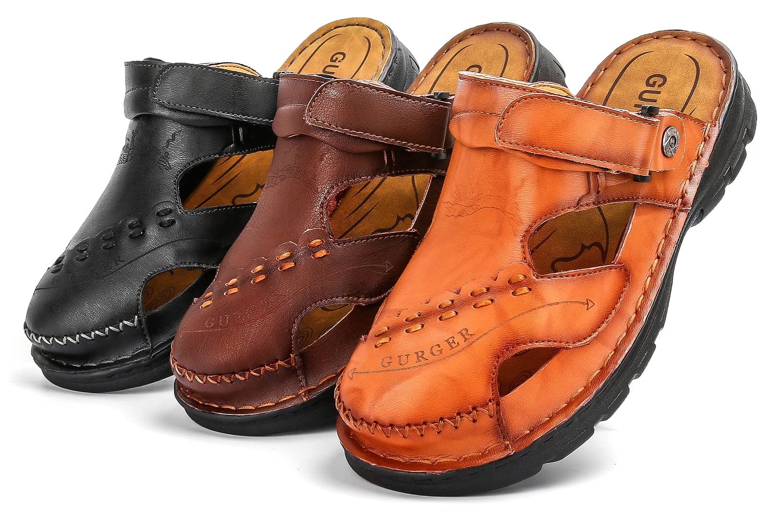 Sandali Uomo Pelle Estivi Punta Chiusa Sportivi Scarpe da Trekking Zoccoli Sabot