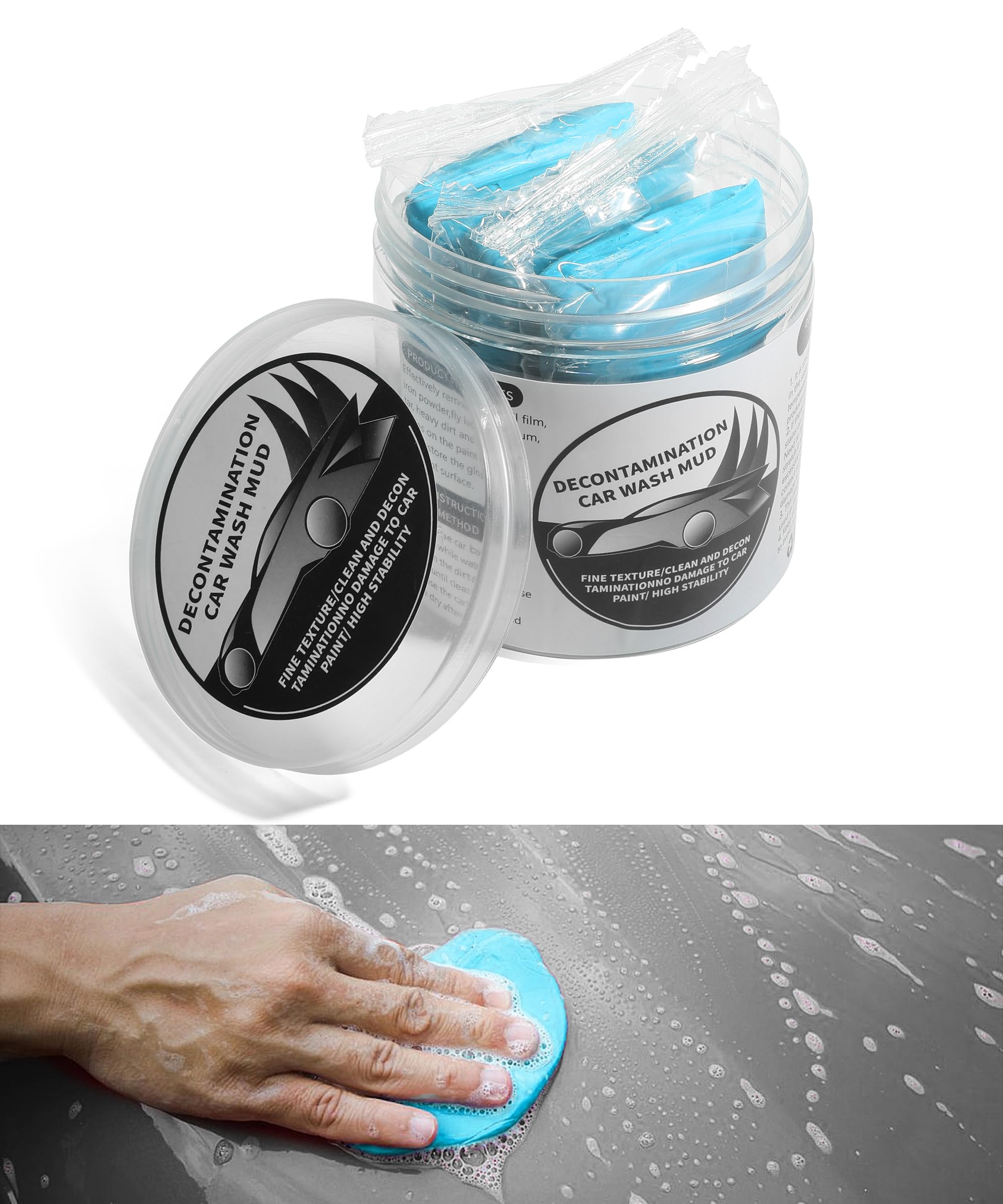 Flaconi 3 Pezzi 100 g Barra di Argilla per Auto,Kit Pulizia Auto,Clay Bar,Clay Bar Auto,Detailing Auto,Auto Magic Clay Bar Detergente per la Pulisci Parabrezza Spolveratura Lucidatura Ceratura