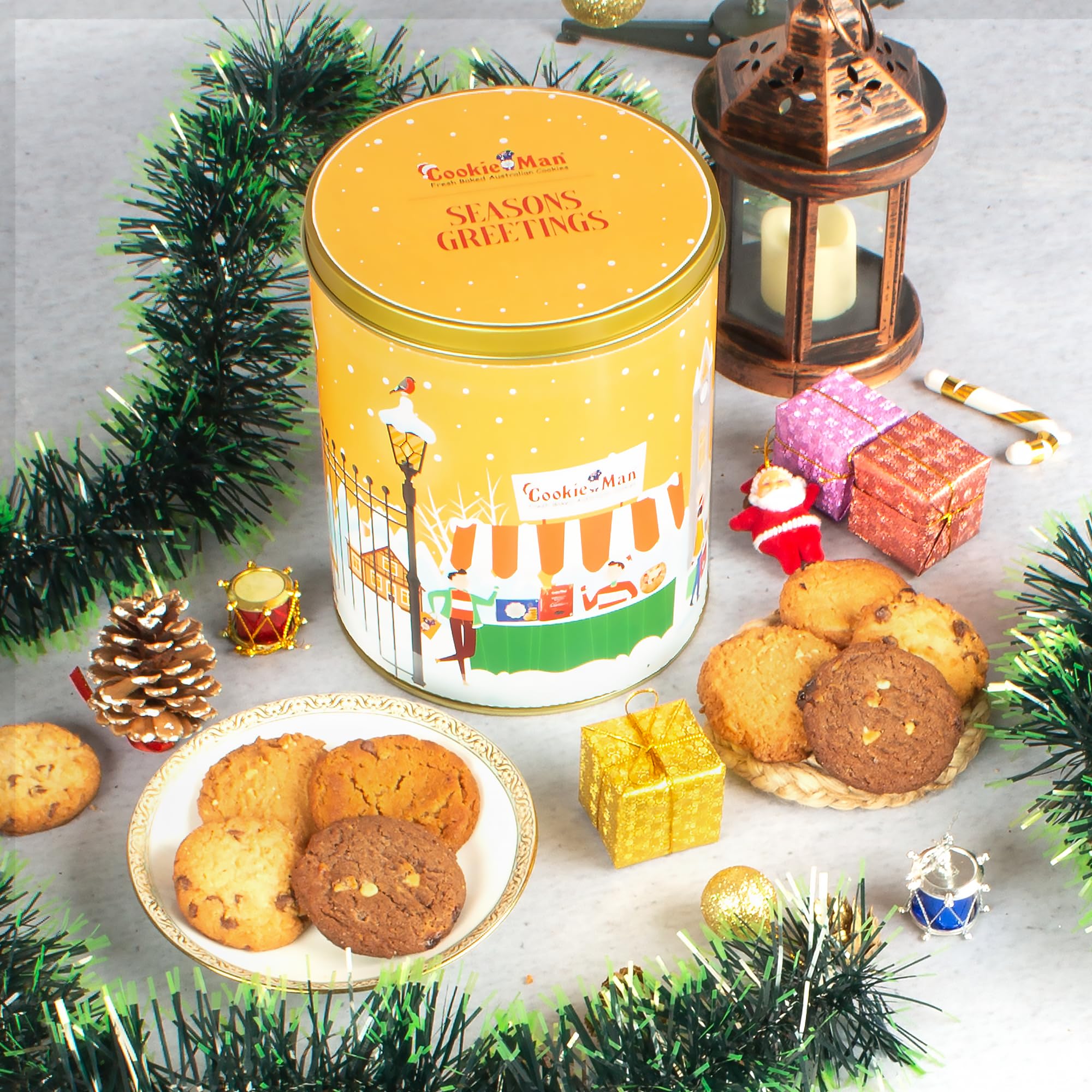 CookieMan Premium Assorted Cookies Gift Pack Tin, 600g | Ideal