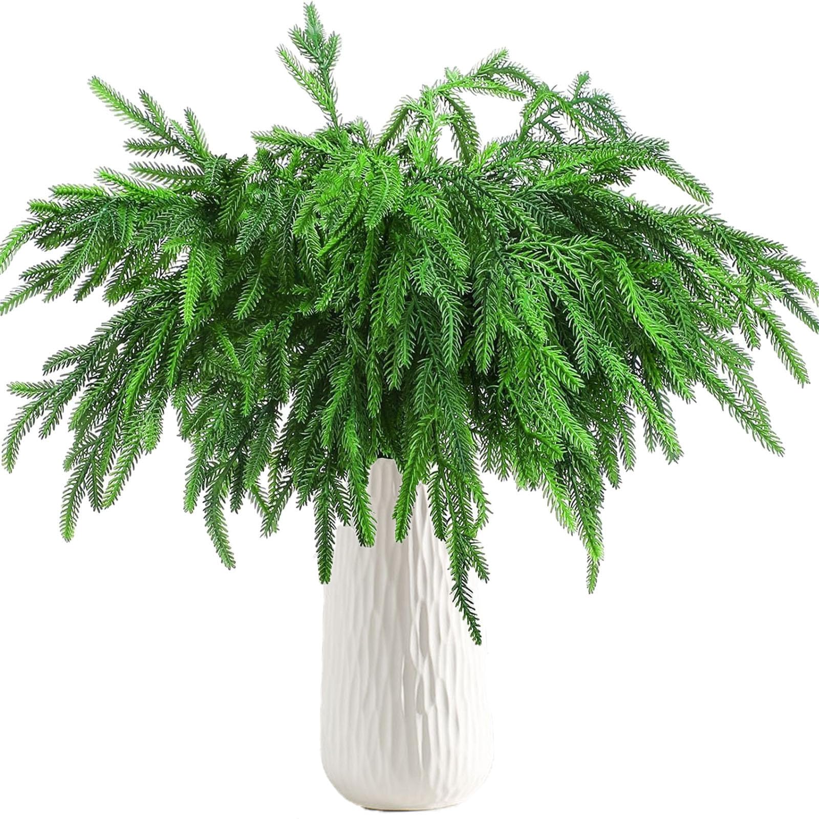 Rami di abete artificiale Norfolk per Natale, 16 pezzi, 45 cm, rami di abete artificiale di cedro per vasi (16)