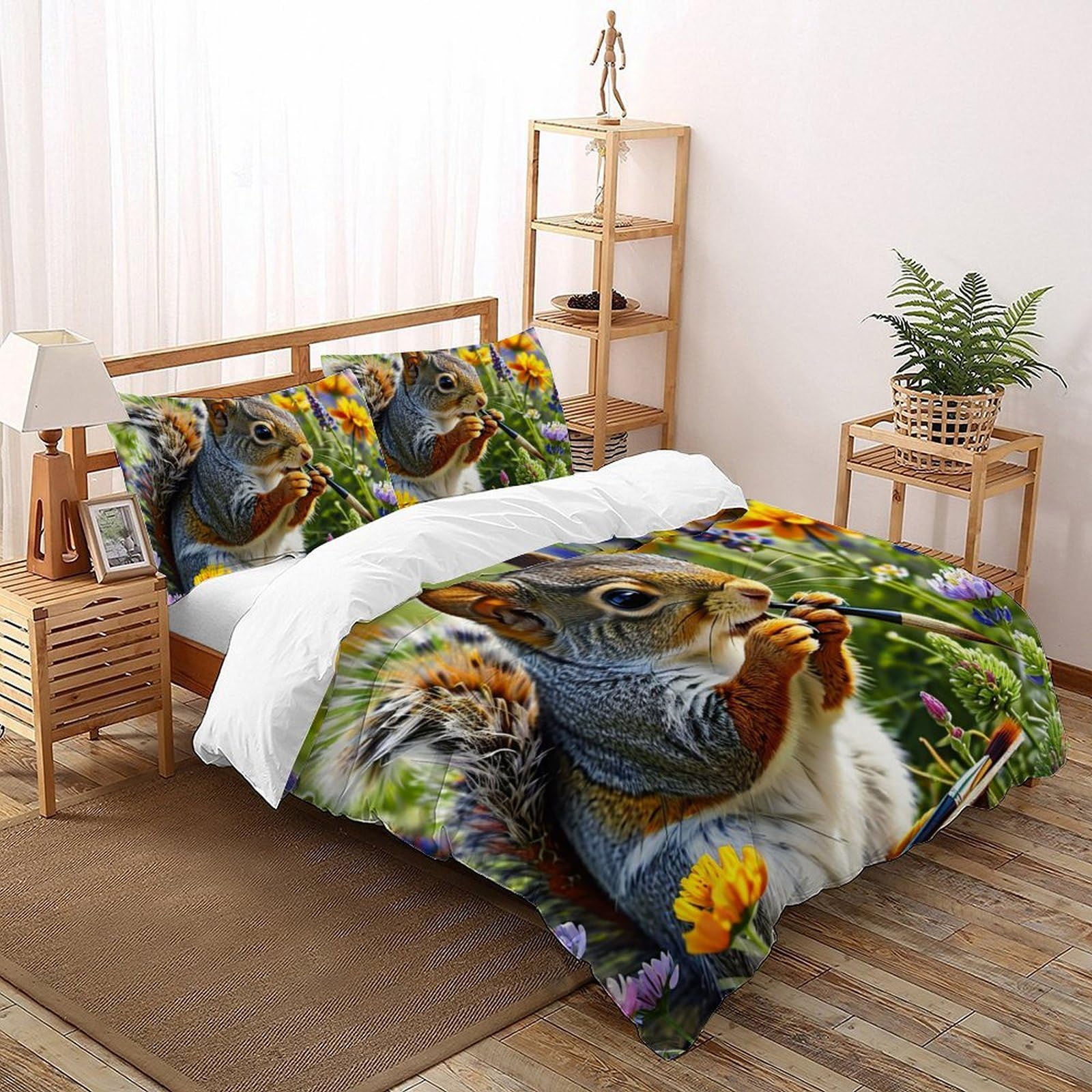 Housses de couette simple 3D avec 2 taies d'oreiller Super King 260x220cm fermeture à glissière