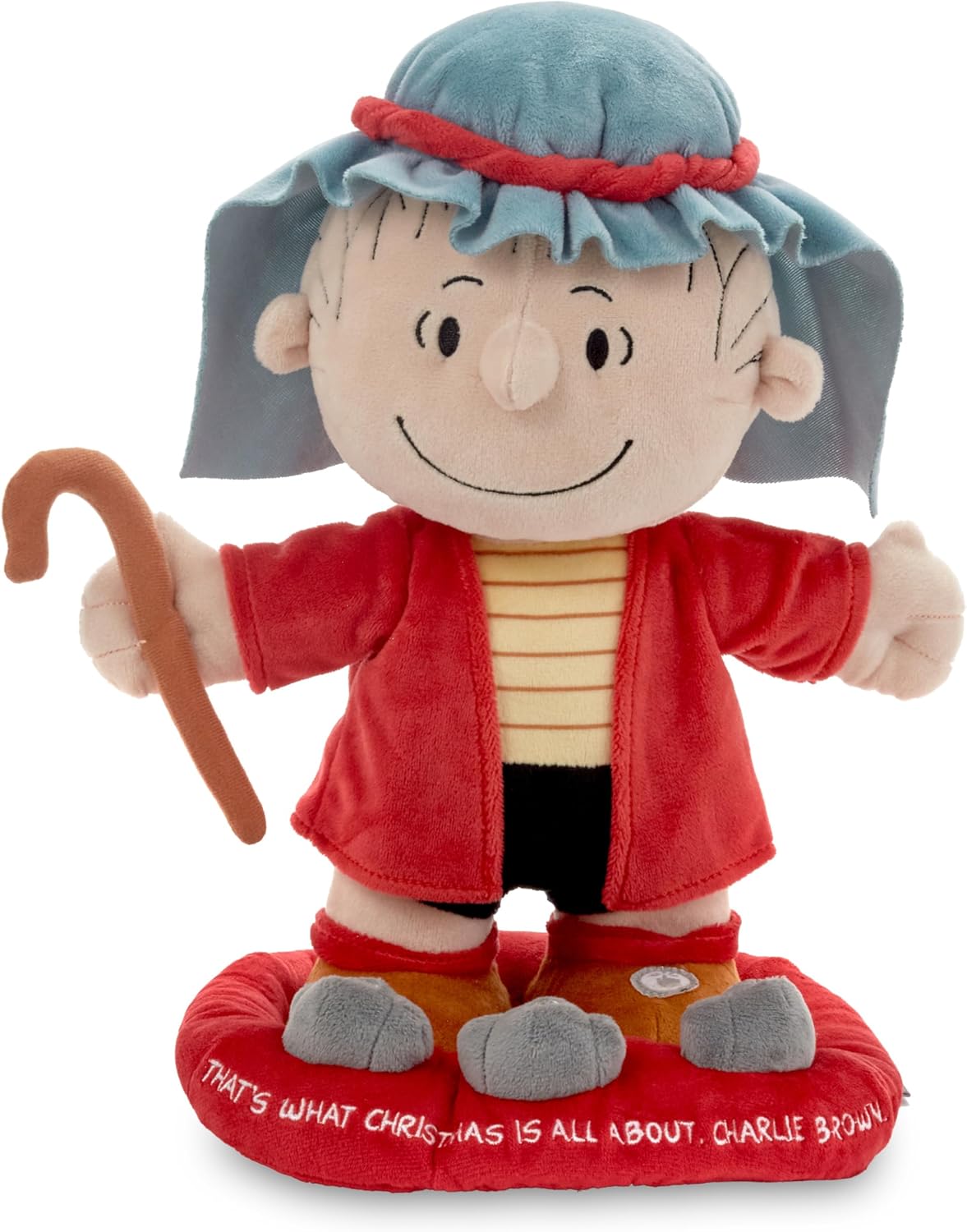 Hallmark Peanuts Plush with Sound, Motion and Light, 12" (Linus in Shepherd Costume) Gift for Kids, Fans, Collectors