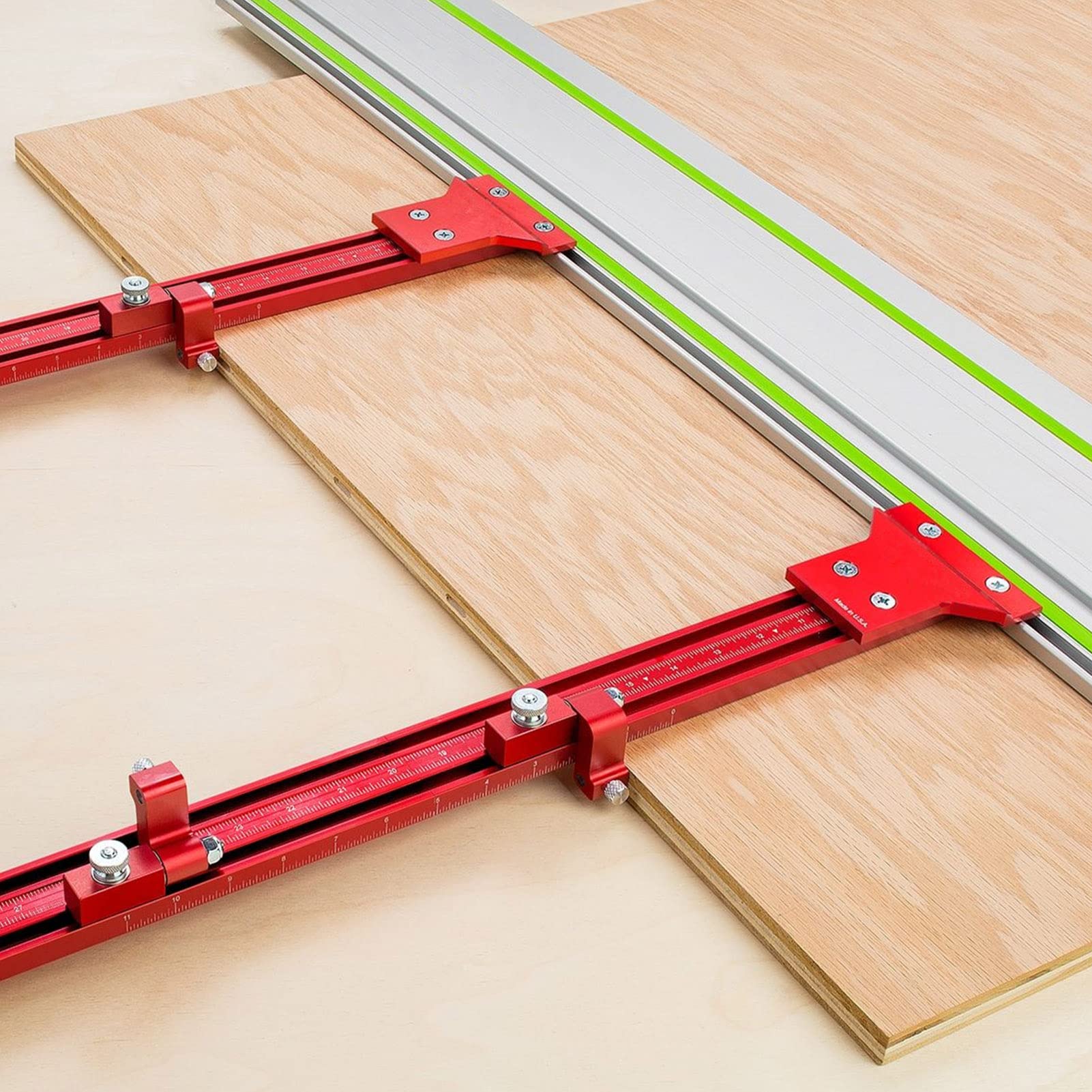 Parallel Guide Rail System 90 Degree Guide Rail System Circular Saw Track Set, Aluminum Alloy Circular Saw Accessories Guide Rail Joining Set for Circular Saw