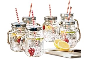 Estilo Glass Mason Jars with Lids and Straws - the Perfect Drinking...