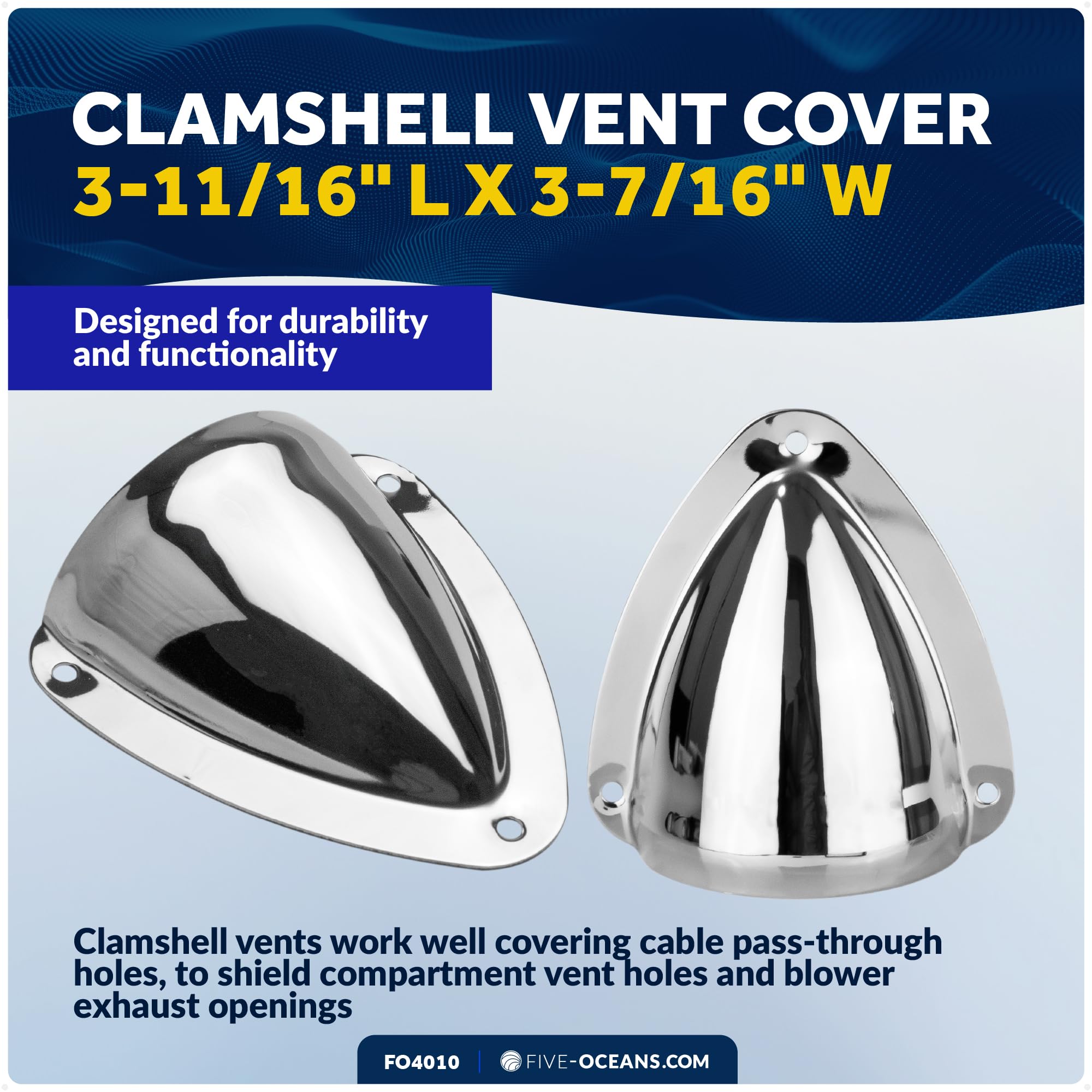 Stainless Steel Clam Shell Ventilator – Five Oceans