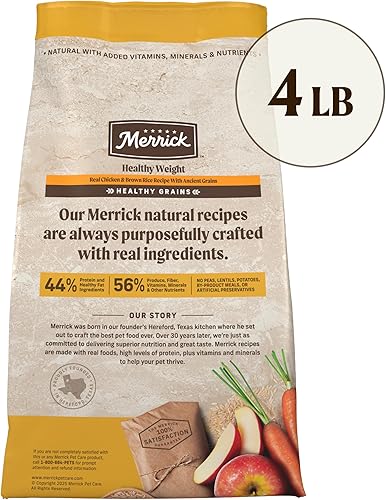 Miniatura 10 de Merrick Healthy Grains - Alimento seco prémium para perros adultos, croquetas saludables y naturales, receta de peso saludable, bolsa de 4.0 libras