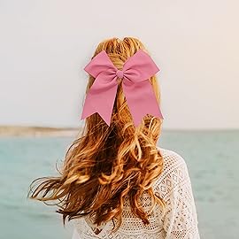 Mauve Jumbo Bow Clip with Tails for Women and Girls