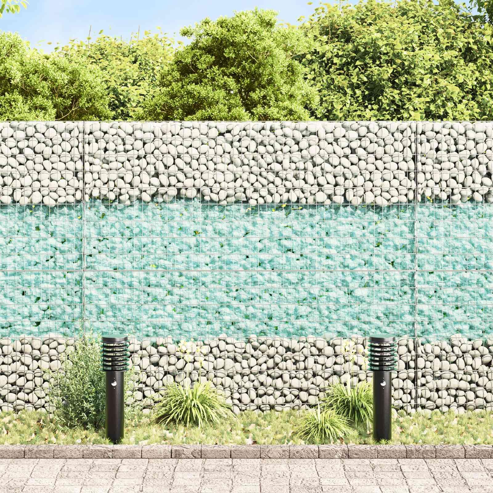Pietre decorative in vetro turchese, set da 25 kg, pietre da giardino per la decorazione di giardino, terrazza e laghetto, 6-12 cm, per un design moderno da giardino