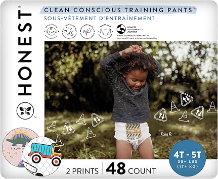 The Honest Company Training Pants, Rompin & Stompin, Size 4T/5T, 48 Count