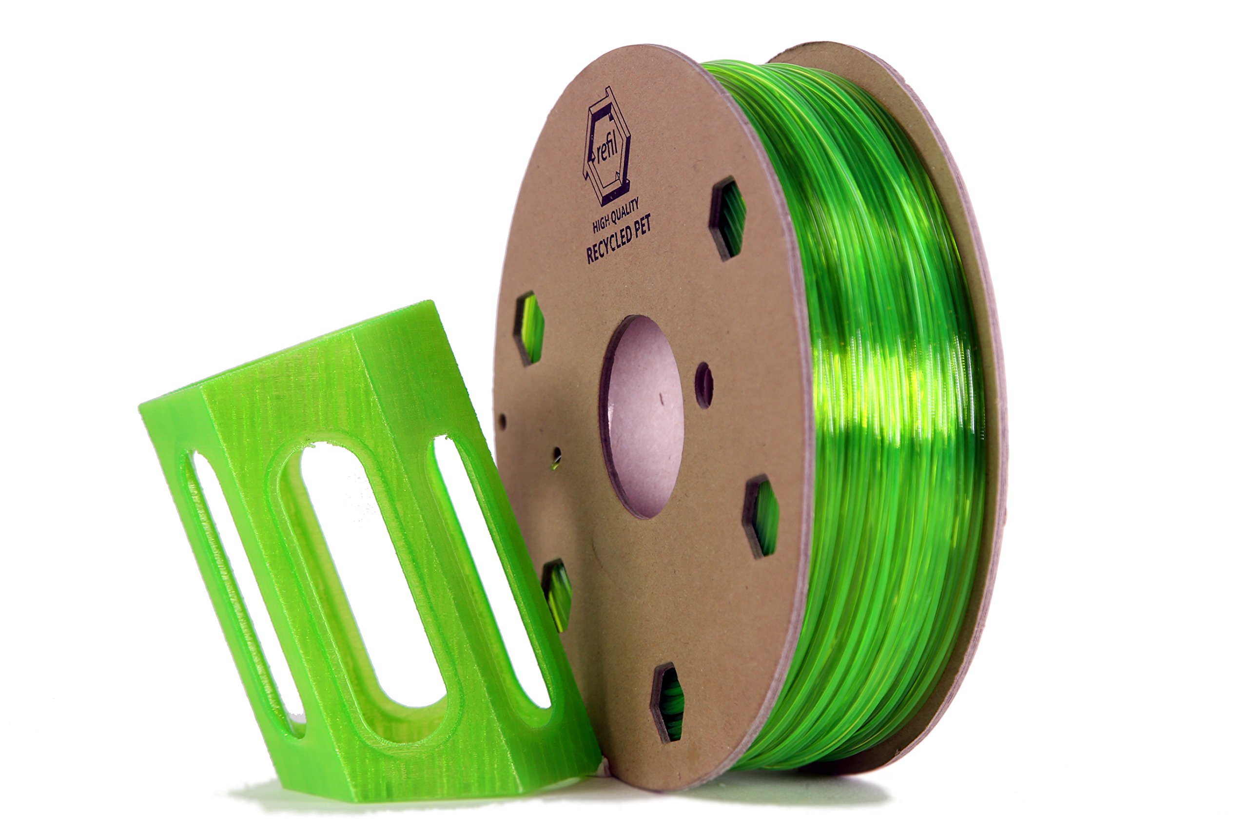 REFIL PET - 2.85 - Transparent Green PET Recycled 3D Printer Filament, Transparent Green - 2.85mm