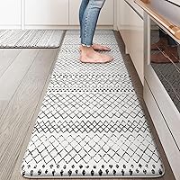 Vista 15 de KIMODE - Juego de 2 tapetes de cocina bohemios, antifatiga, antideslizantes, impermeables, ergonómicos, acolchados, cómodos, para lavandería, Rojo