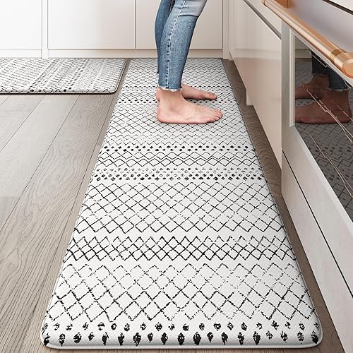 KIMODE Alfombrillas de cocina, 2 unidades, alfombras geométricas antifatiga, antideslizantes, impermeables, tapetes de cocina para piso, tapete de disponible en Yaxa Colombia