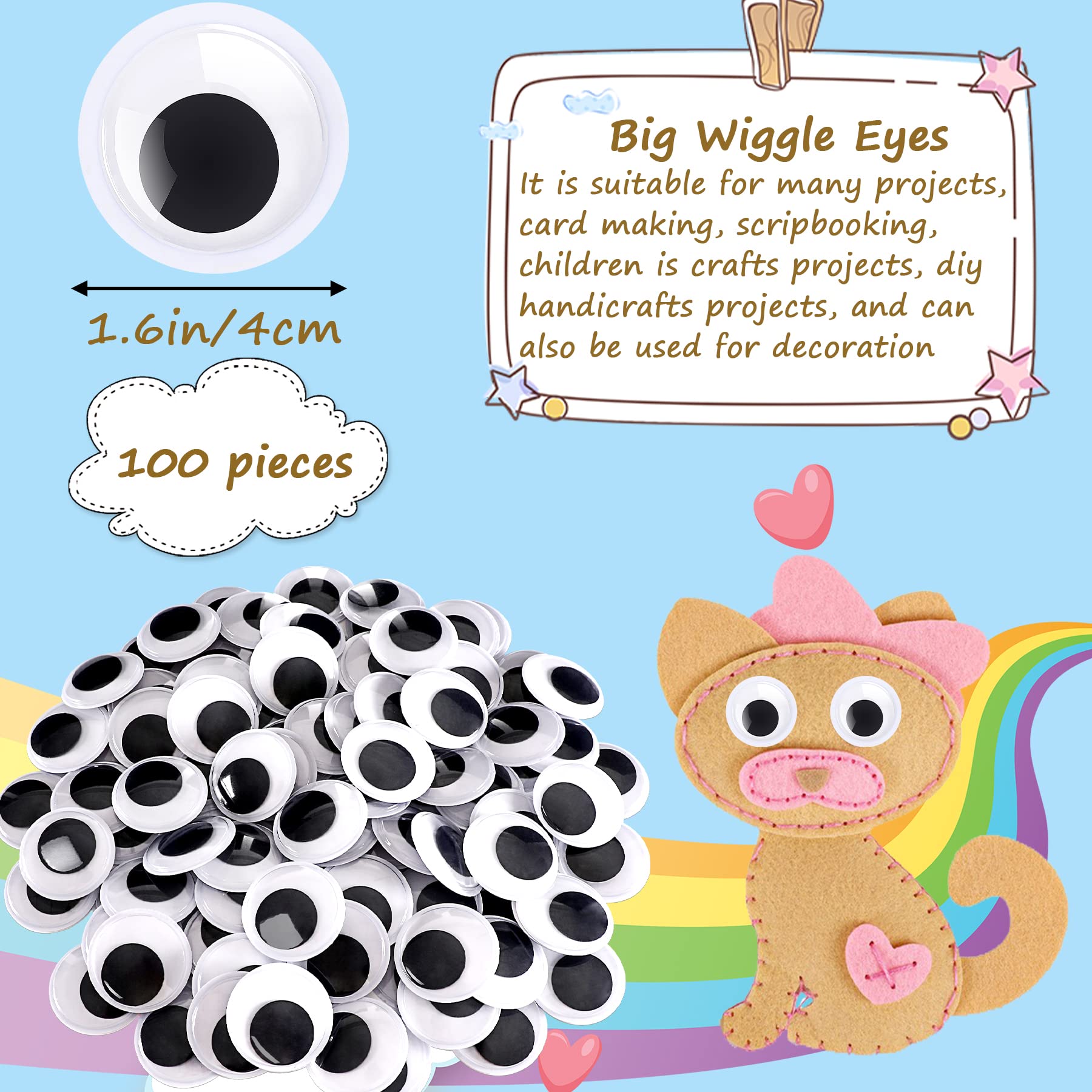 Occhi Da Attaccare Su Googly Wiggle Eyes, 430 Pezzi Di - Foto 6
