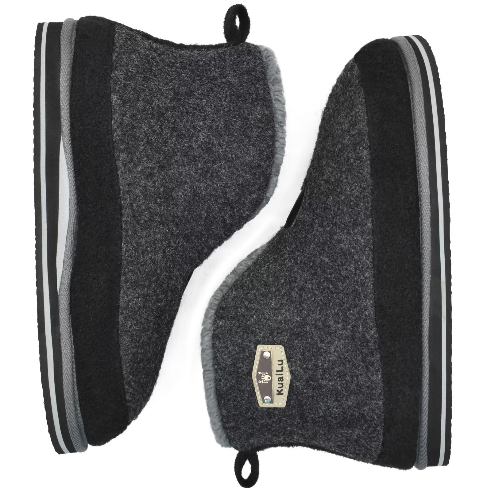 KuaiLu Pantofole Stivaletto Uomo Invernali Babbucce Calde Peluche Pelose Foderata Chiuse Pantofola Stivali Casa Comode Memory Foam Slippers con Indoor outdoor Antiscivolo Suola