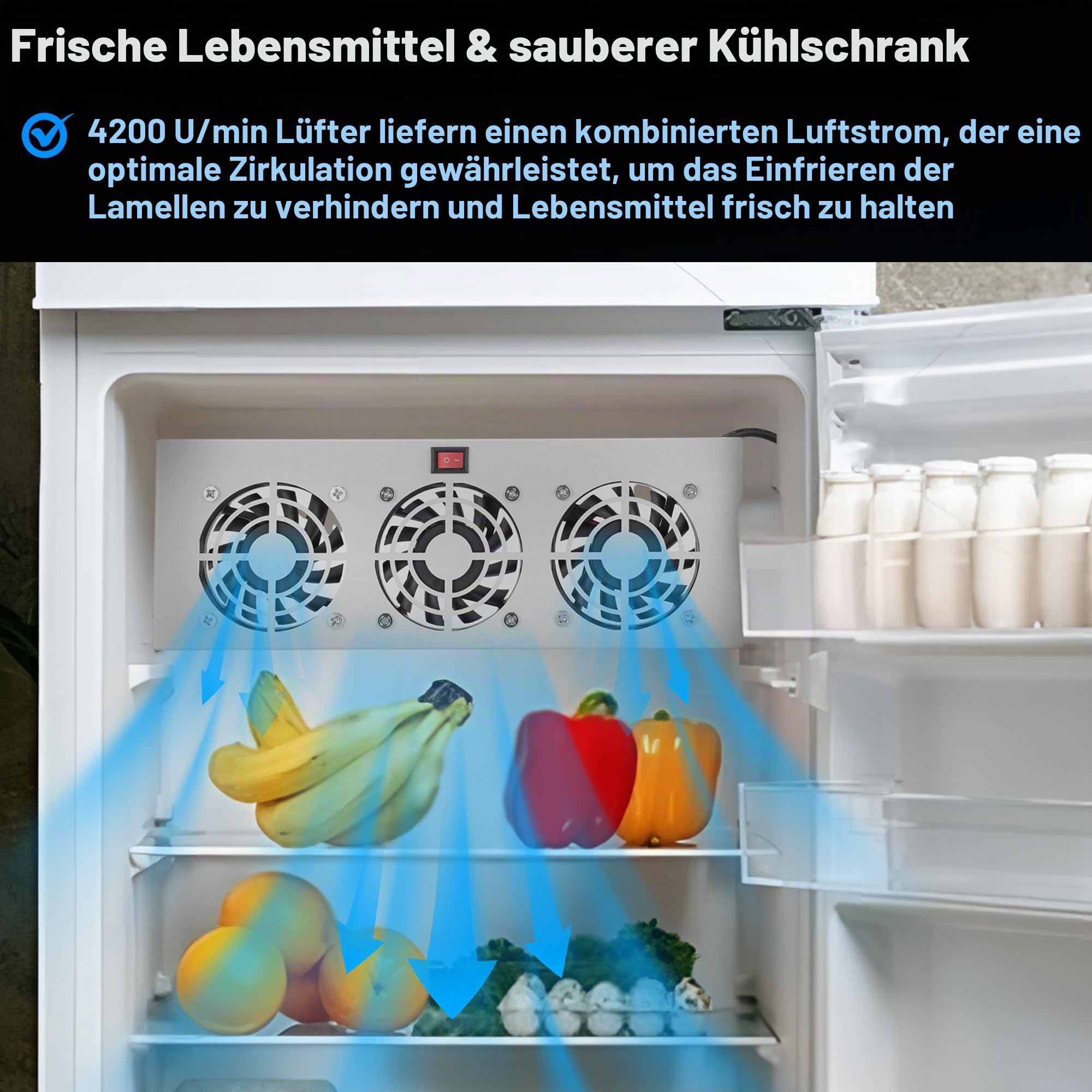 12V Kühlschrank Lüfter Für Wohnmobile 1PC Ultra Leise 4200U/Min