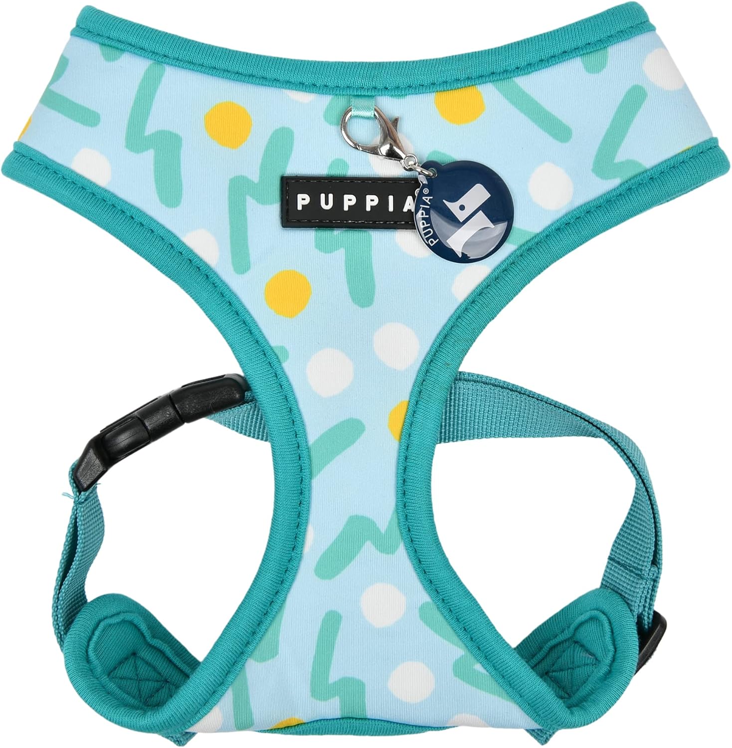 Puppia Spring and Summer Fashion Over-The-Head Dog Harness, Black_Ladybeetle, Small