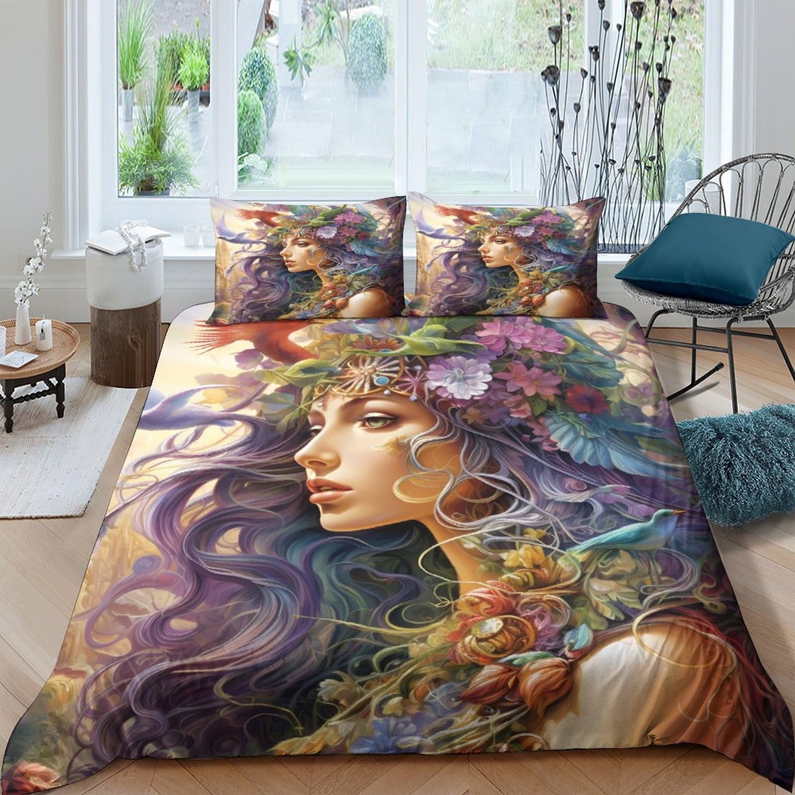 Housse de couette papillon 3D pour un lit facile à border sans plis