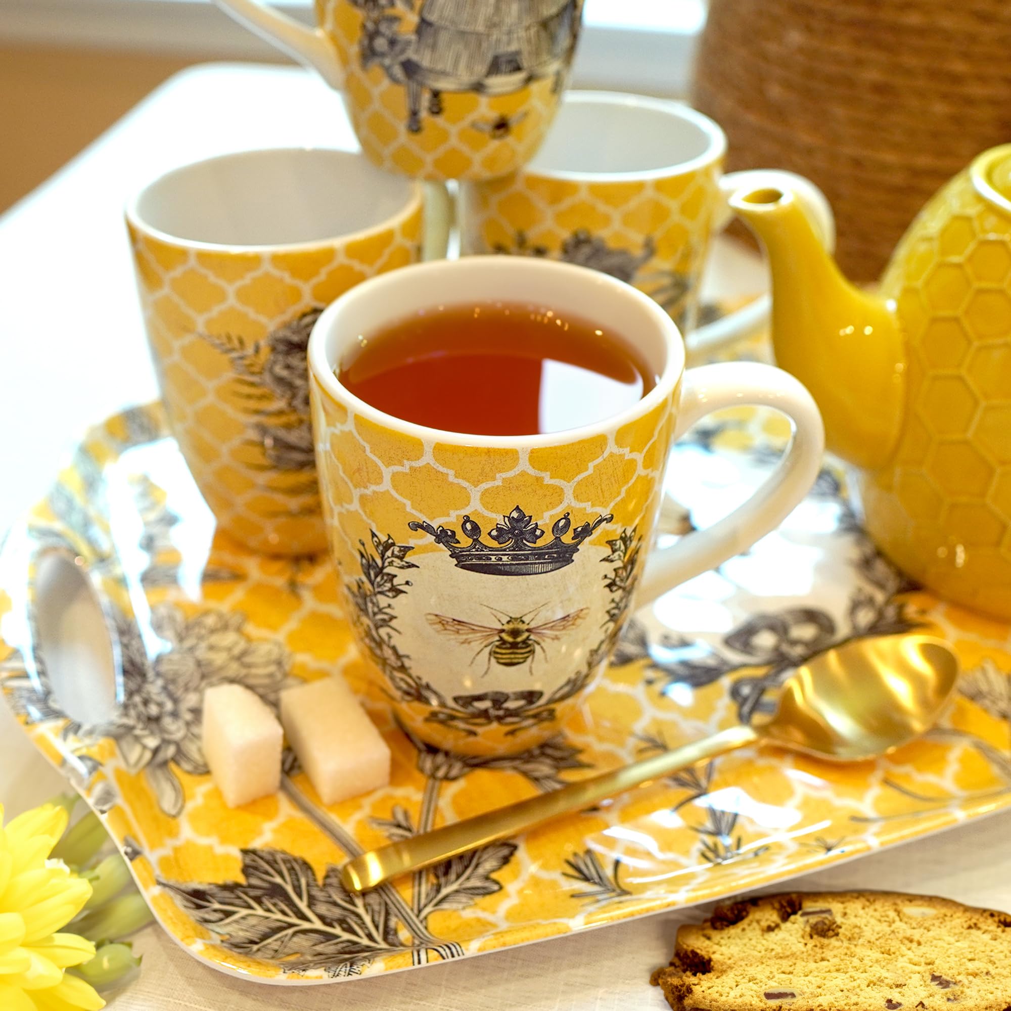 Amazon.com | Certified International French Bees 20 oz. Mugs,Set