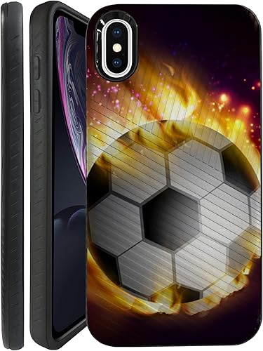 Miniatura 7 de CasesOnDeck - Funda para Apple iPhone XR (2018) / 10 R de 6.1 pulgadas, protección contra caídas híbrida de doble capa (primer plano de baloncesto)