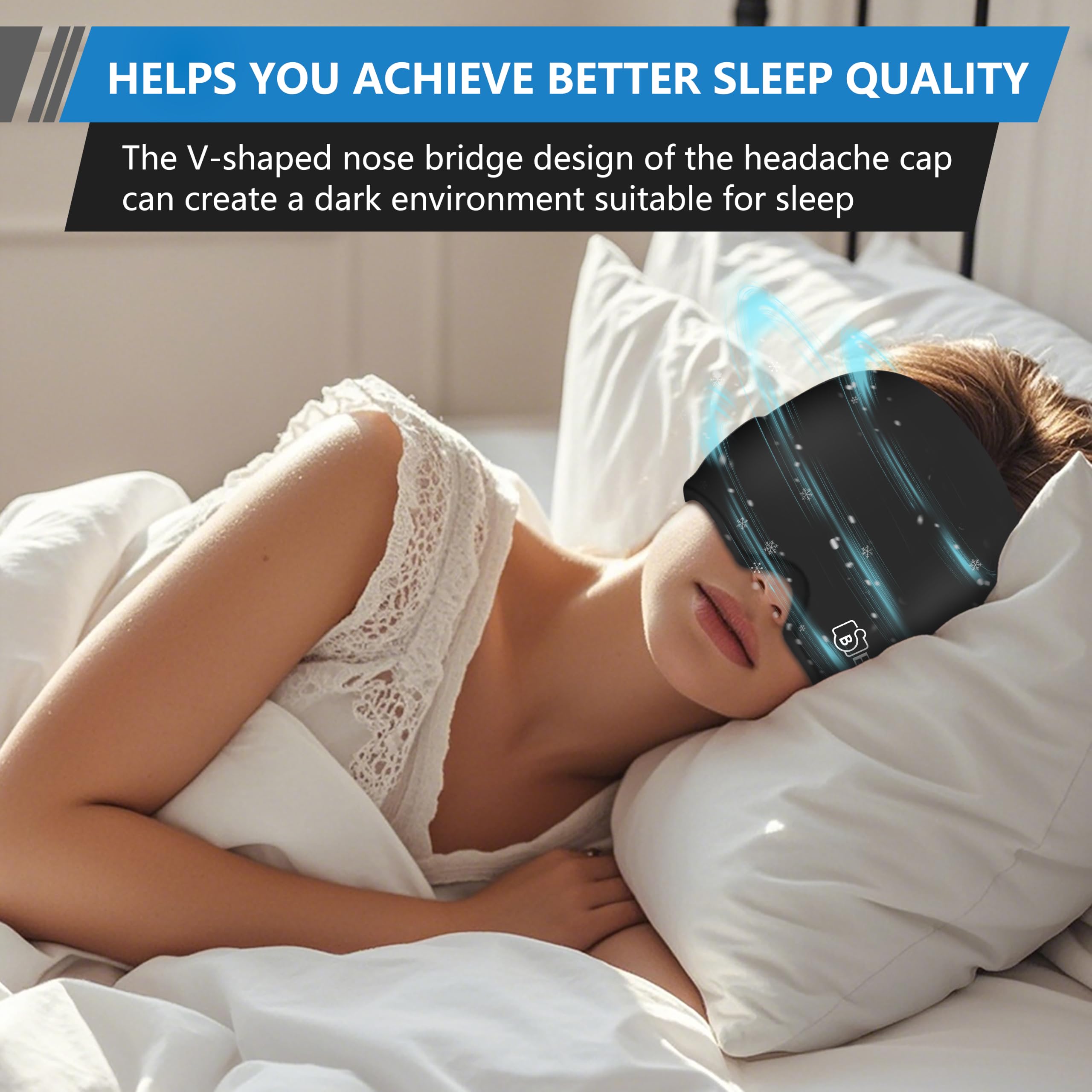 Migraine Cap, All Around Gel Covered Headache Cap, Reusable Cold Cap — Amazon image 5