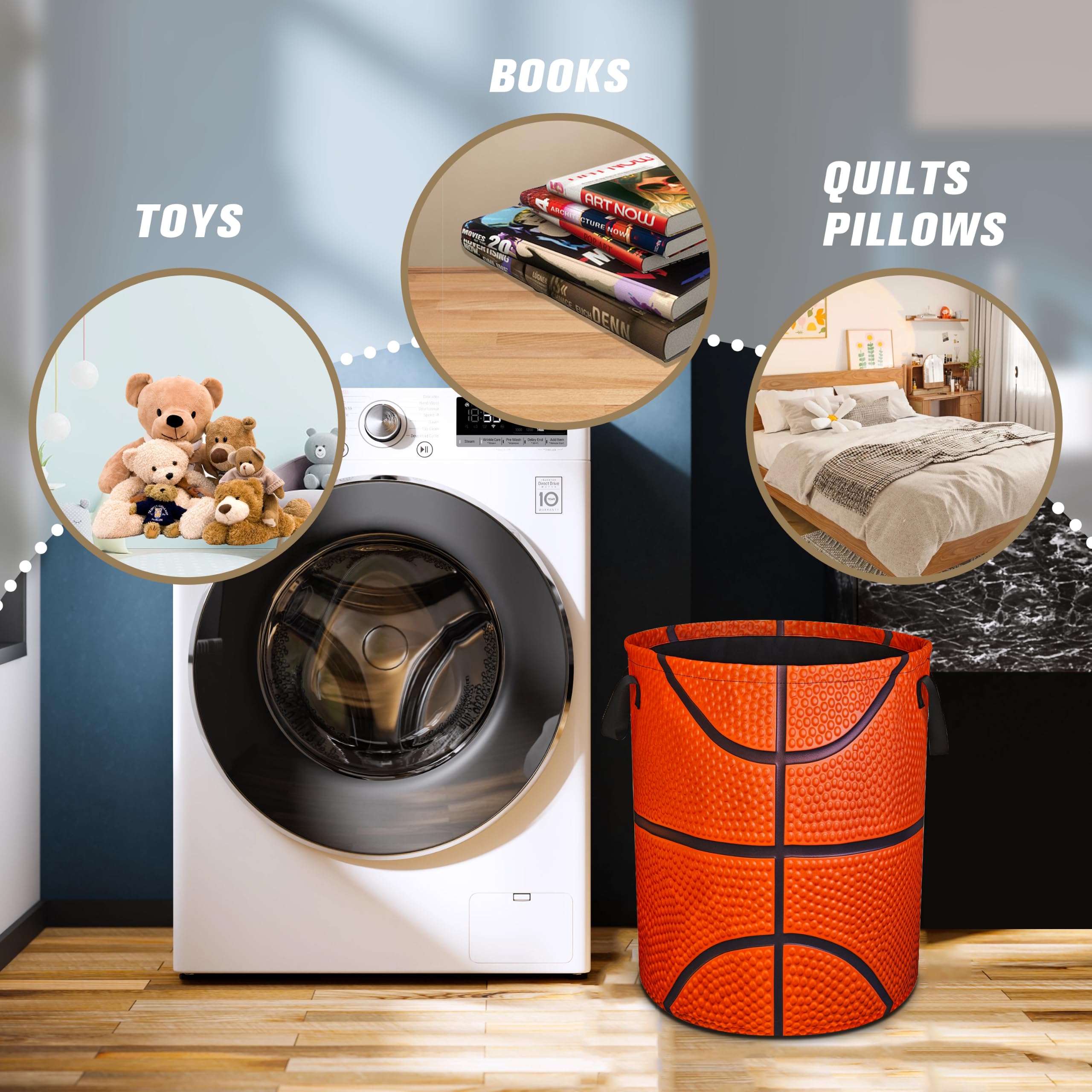 Basketball Laundry Basket - Fun & Foldable! -3 Basketball Laundry Basket - Fun & Foldable! -3