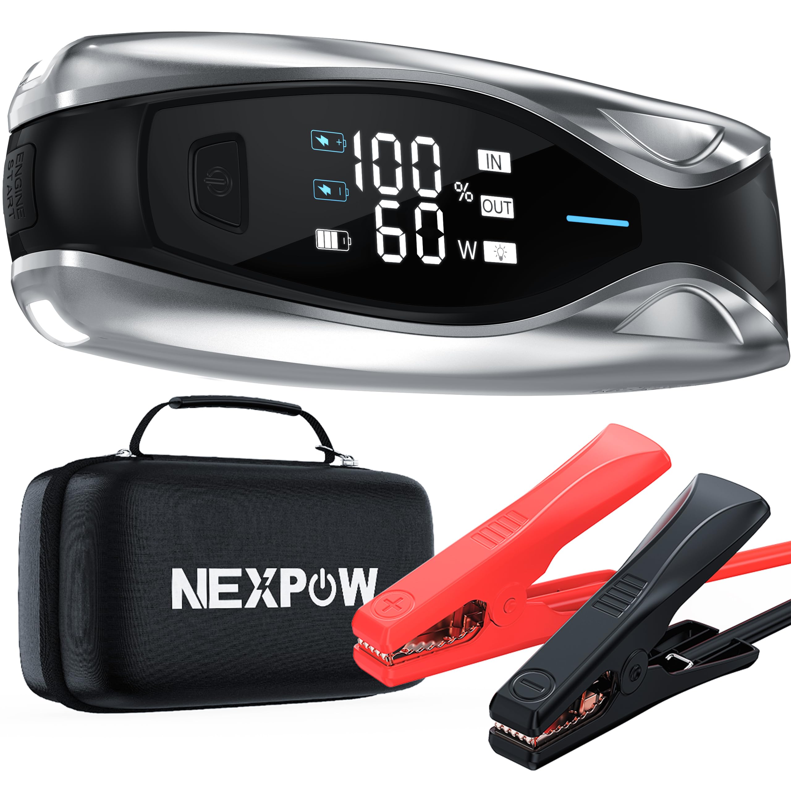 NEXPOW 6000A Battery Jumper Starter Portable 24000mAh Jump Starter with 60W PD 2-Way Fast Charging Jump Box Battery