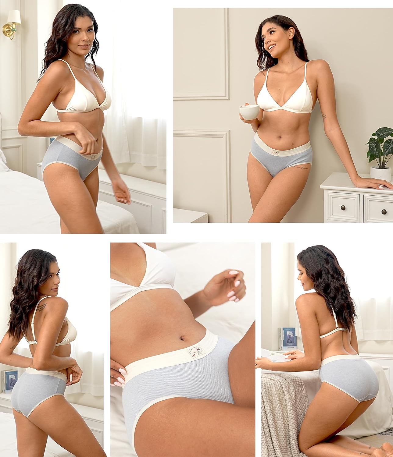 ANLIQI Womens Underwear Pack Mid Rise Cotton Hipster Panties Soft Stretch Breathable Briefs Ladies Cute Printed Bikini Undies - Image 6