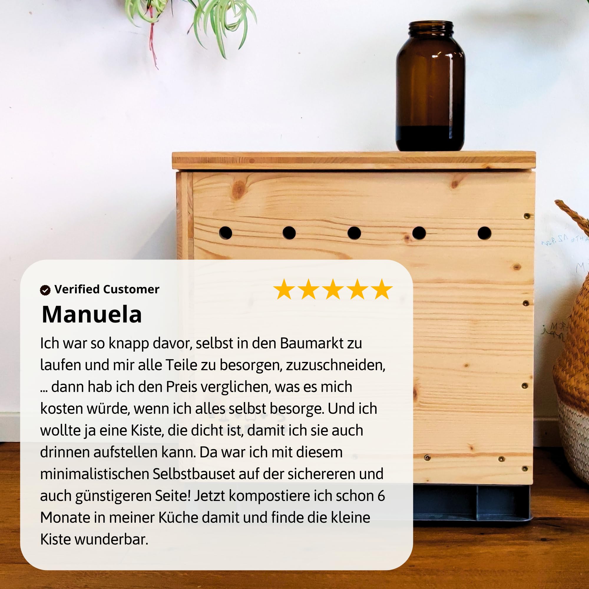 Mini Wurmkomposter aus Holz | kleine Wurmkiste als Selbstbauset