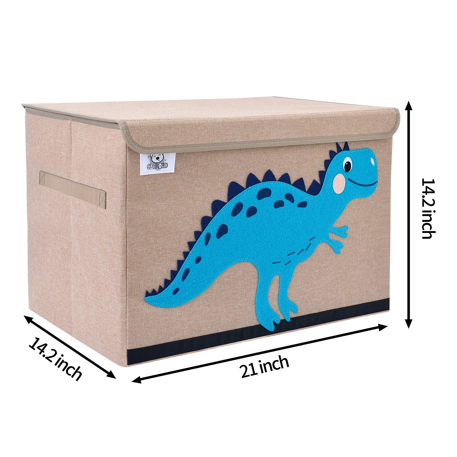 Cofre de juguete grande plegable para niños con tapa abatible, organizador de almacenamiento de juguetes de animales de tela plegable, papelera, cajacestatronco para niños pequeños, niños y