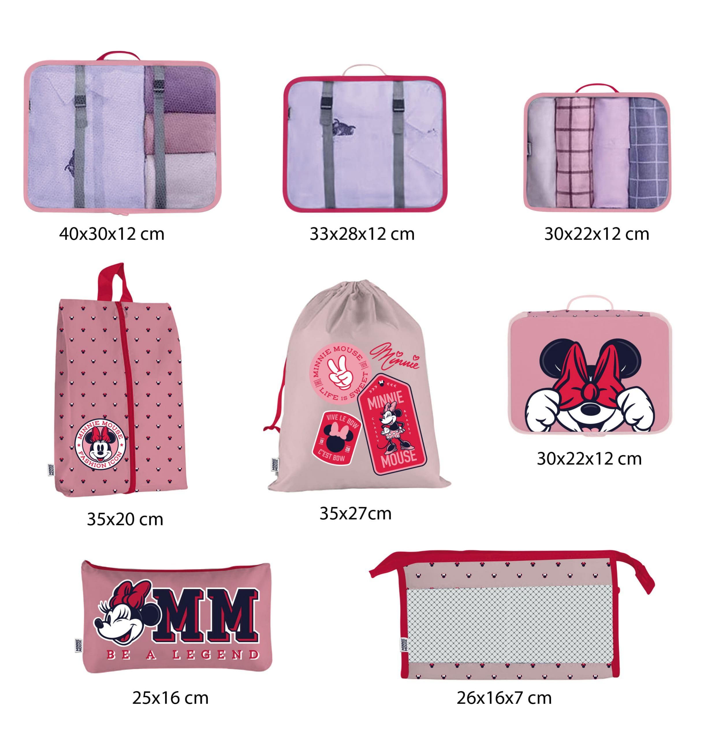 ARDITEX Set de Viaje - Organizador de Equipaje de 8 pzas de Minnie
