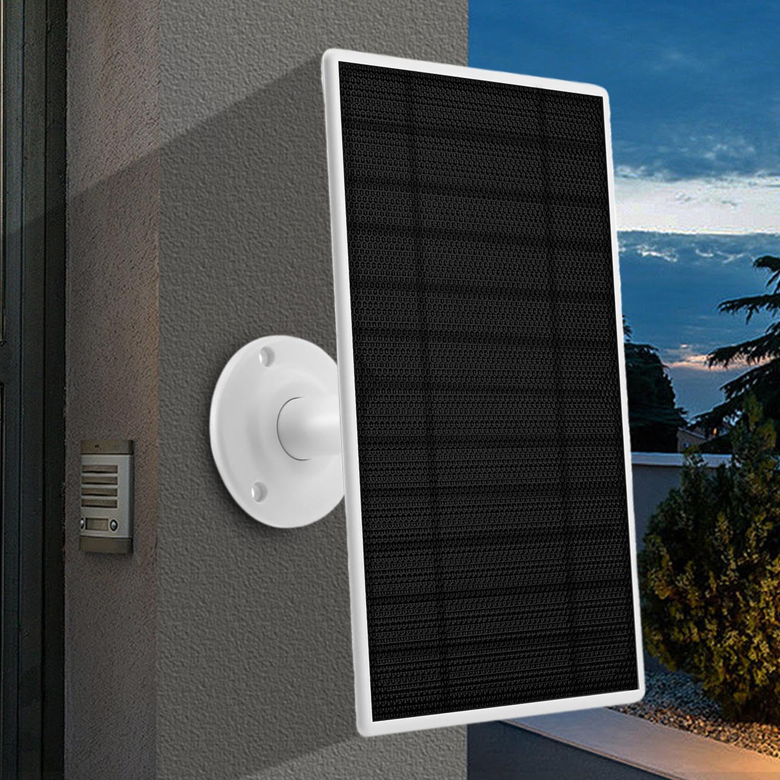 Pannello Solare per Telecamera Caricatore Impermeabile A Ricarica Rapida | Pannello di Ricarica Solare da 10W per Telecamere da Parete per Telefoni, Moto, Camper, Elettronica, Campeggio, Pesca, Gi