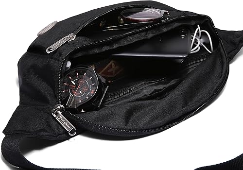 Miniatura 6 de Entchin Riñonera para mujeres y hombres, bolsa cruzada con 4 bolsillos con cremallera, bolsa de cintura ajustable, uno de los regalos esenciales de