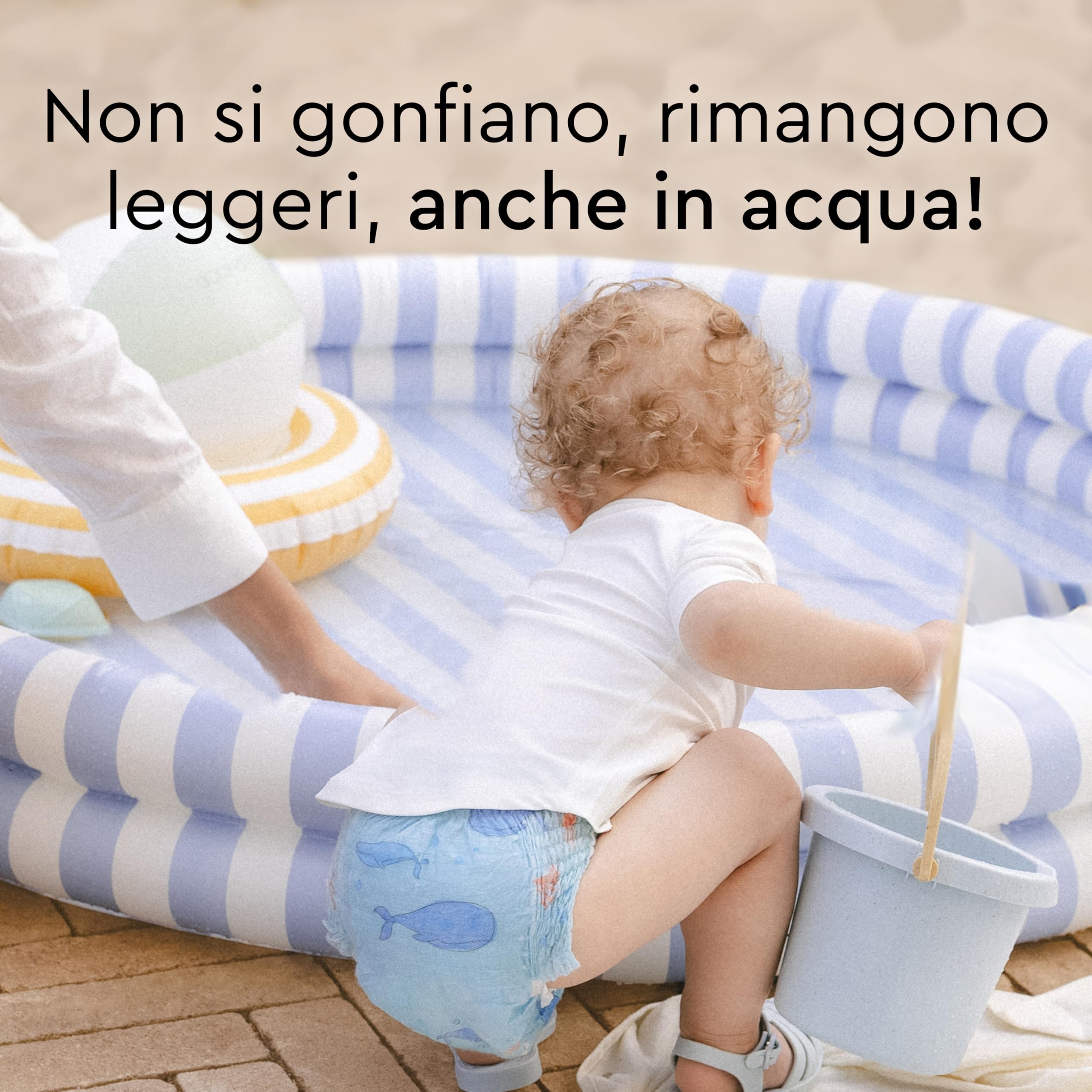 Pannolini costumino LILLYDOO monouso, delicati sulla pelle, per bambini taglia M (9-15 kg), confezione da 18 pezzi, con fantasia sottomarina – pannolini per una protezione sicura in acqua