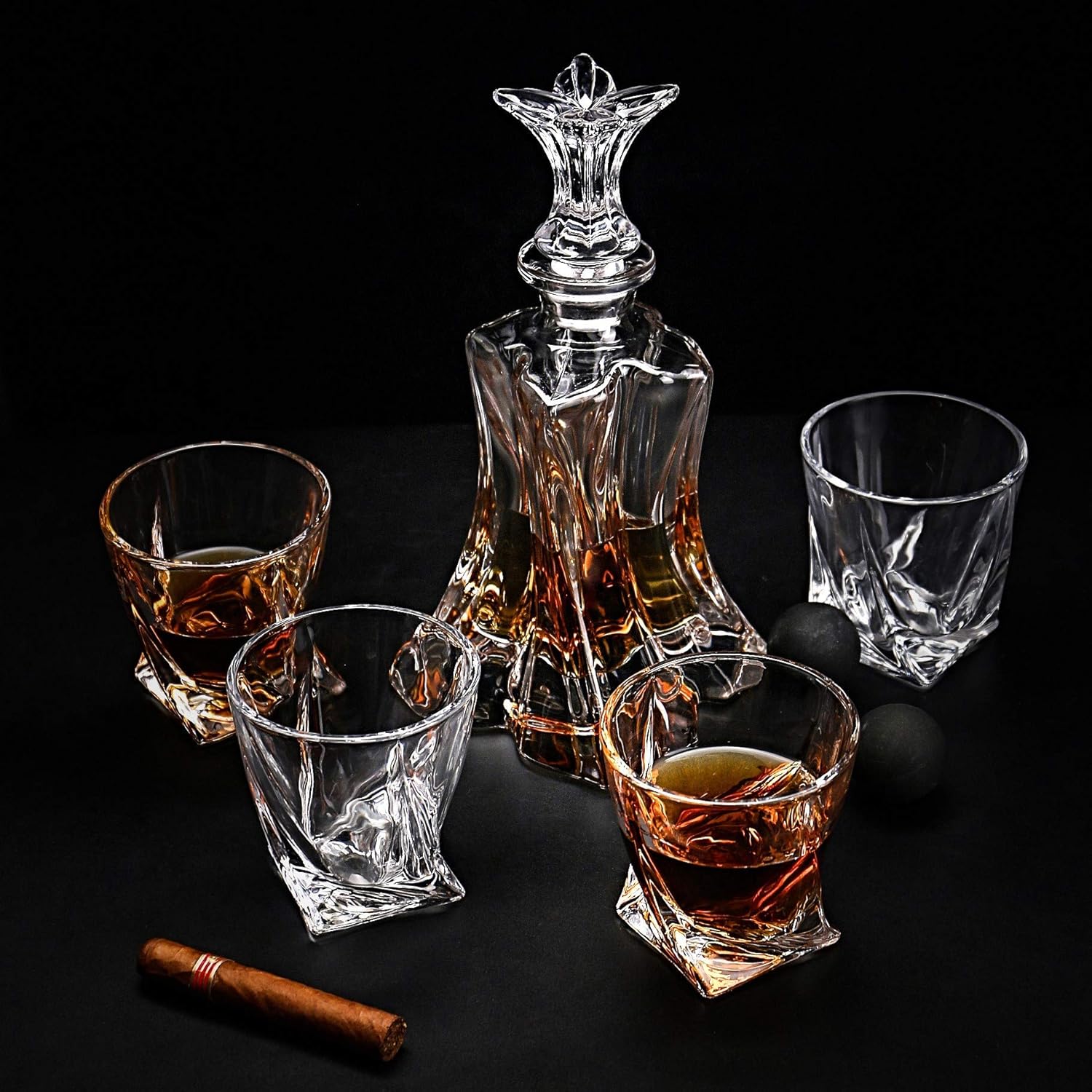 Premium Crystal Decanter and Whiskey Glasses 7 81Ns qhFb+L. AC SL1500