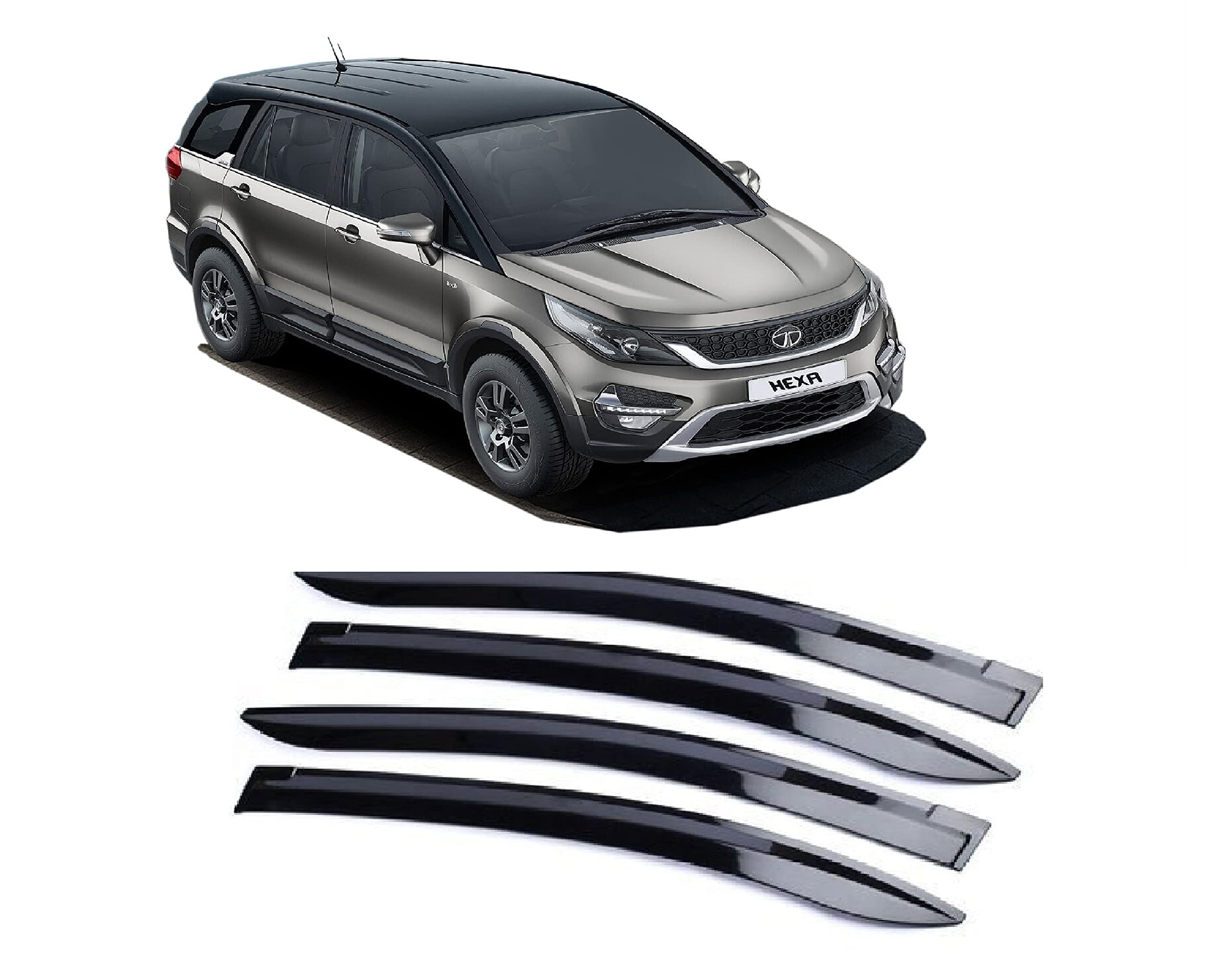 Empica Plastic Car Window Door Visor Rain Guard Side Wind Deflector Compatible with Tata Hexa (Set of 4)-image-18