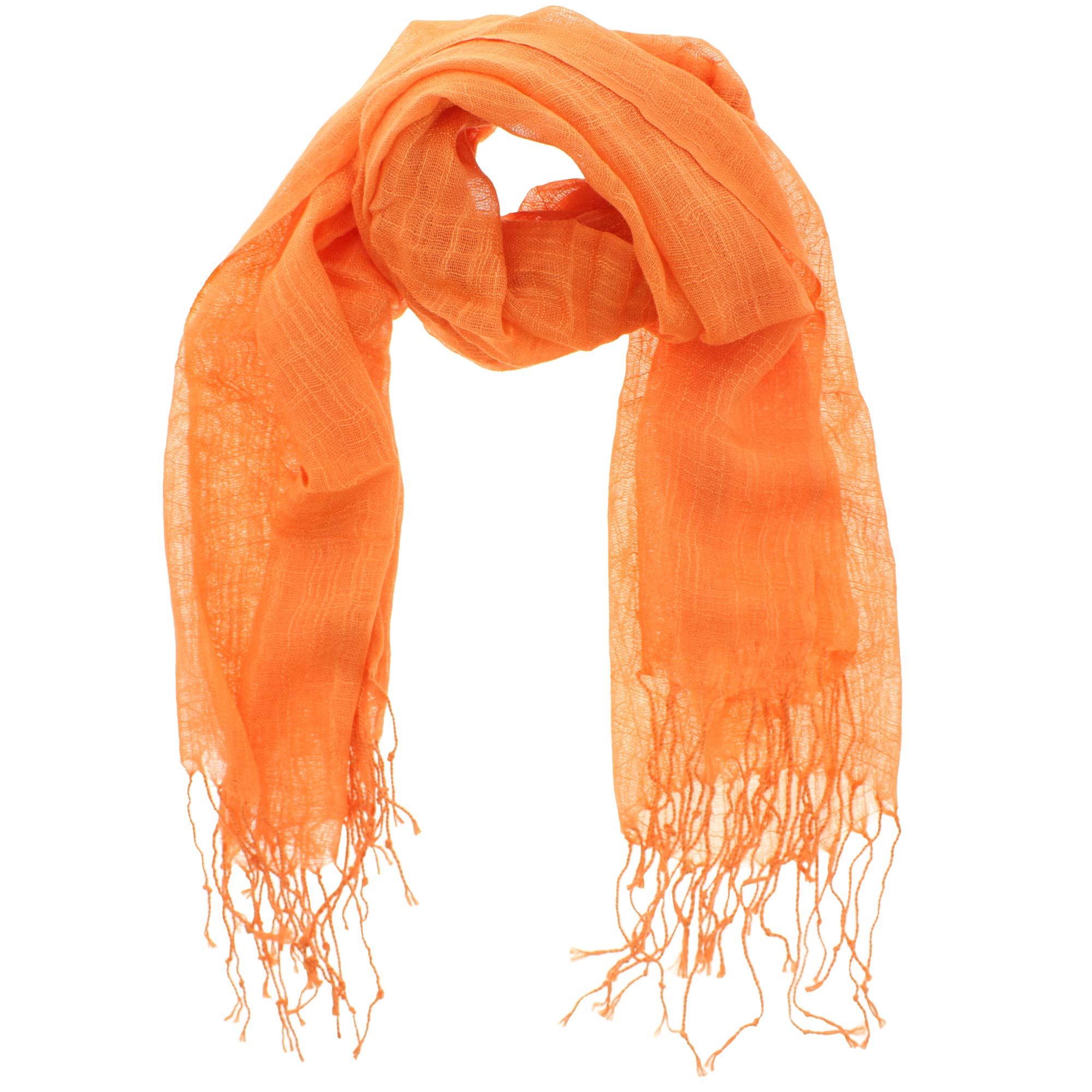 Zac's Alter Ego Women's Orange Lightweight Fashionable Linen Scarves