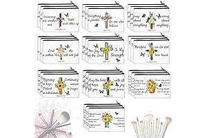 30 Pack Christian Floral Cosmetic Bags for Church Ladies with Inspiring Bible Verses