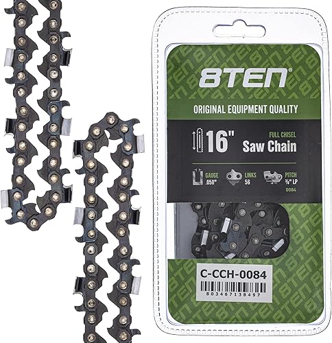 Vista 240 de 8TEN Cadena de motosierra para Husqvarna 254 455 340 351 353 350 55 455 Rancher Poulan Jonsered Echo 16 pulgadas .050 .325 66DL
