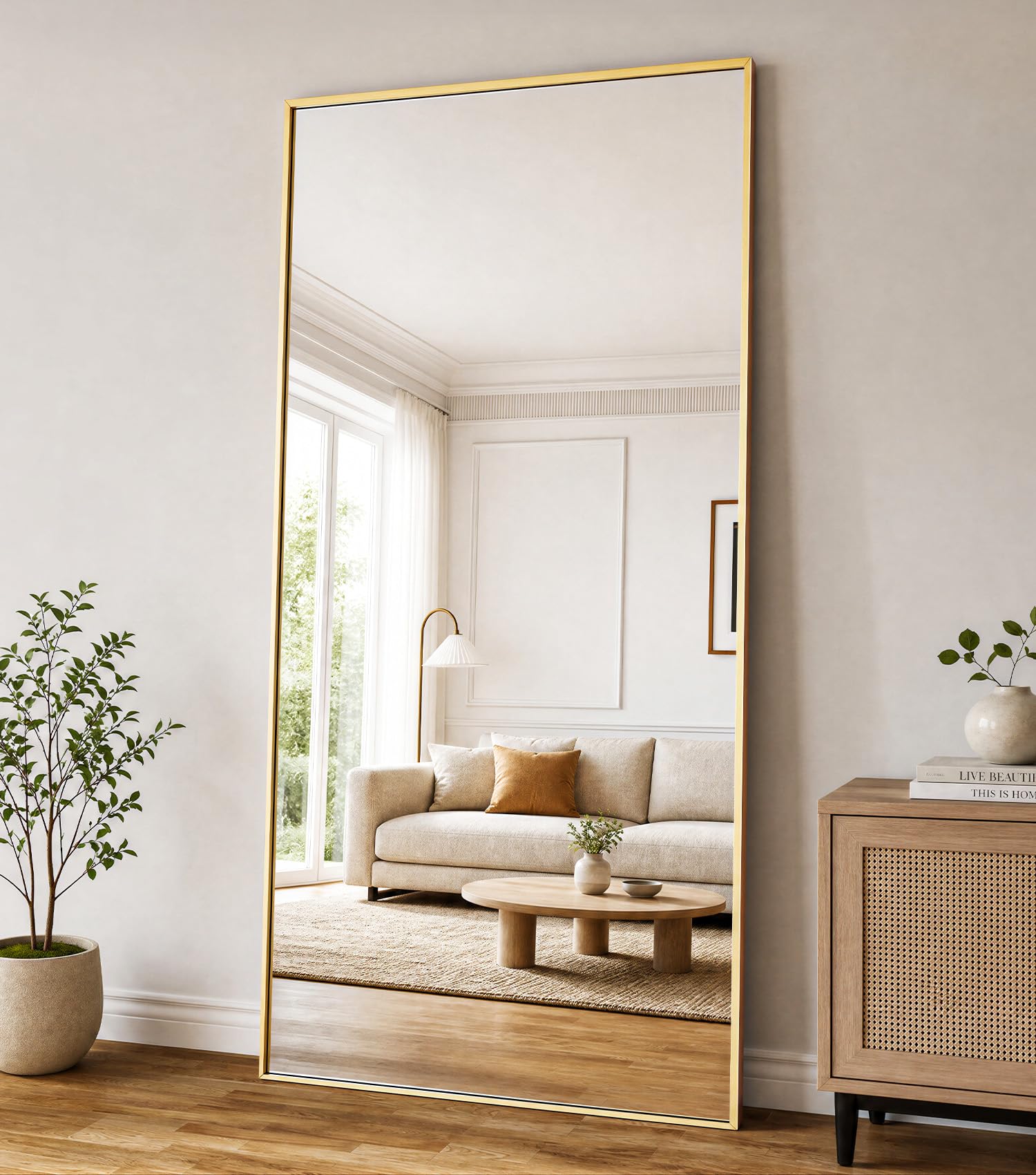 Koonmi 71"x28" Floor Mirror Full Length, Large Gold Mirror