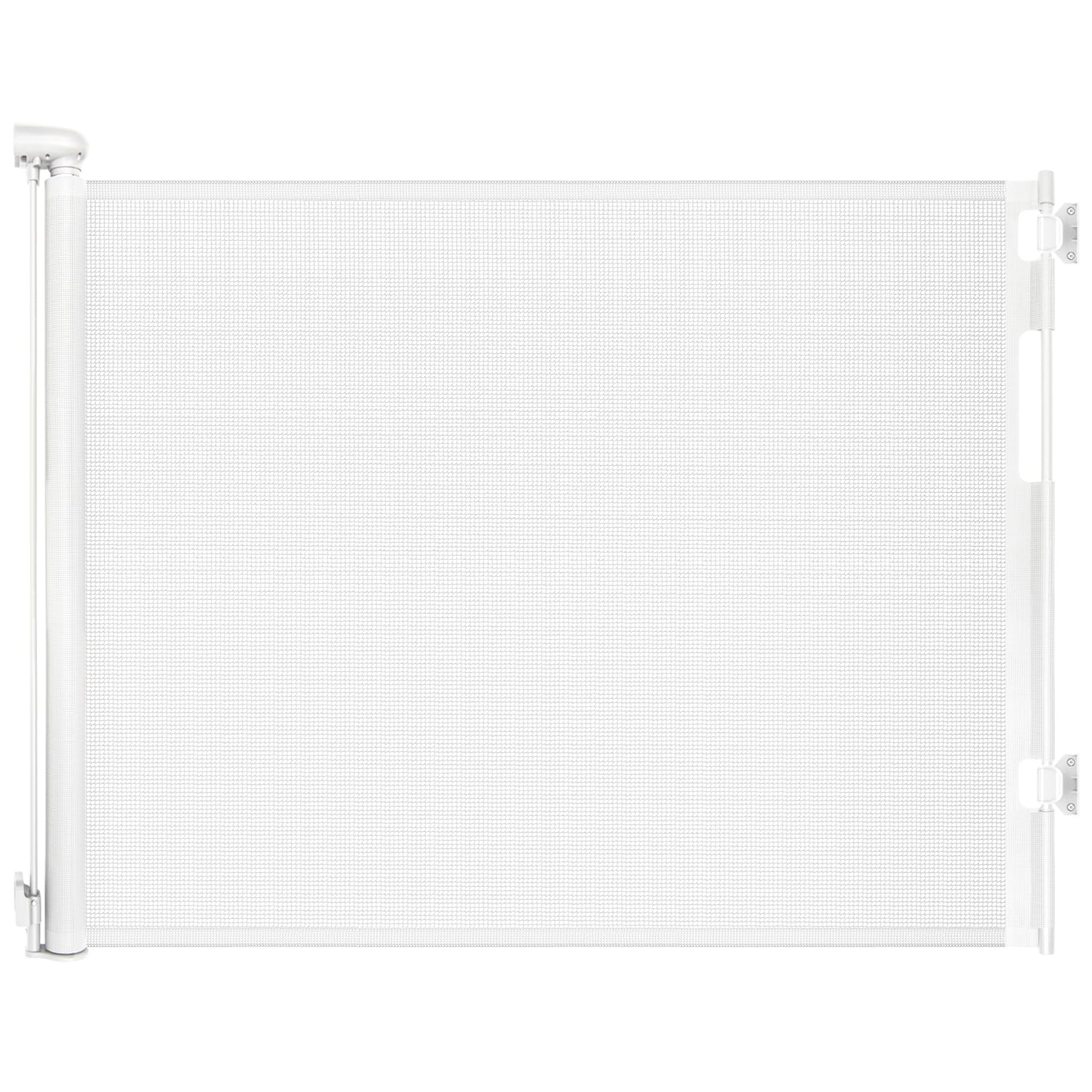 Photo 1 of *Hardware missing* Retractable Baby Gate for Stairs and Doorways, 55" Wide x 33" Tall Mesh Dog Gate for Indoor & Outdoor Use, Safety Gate for Babies and Pets, Child Gates for Hallways, Hardware Mounted, White