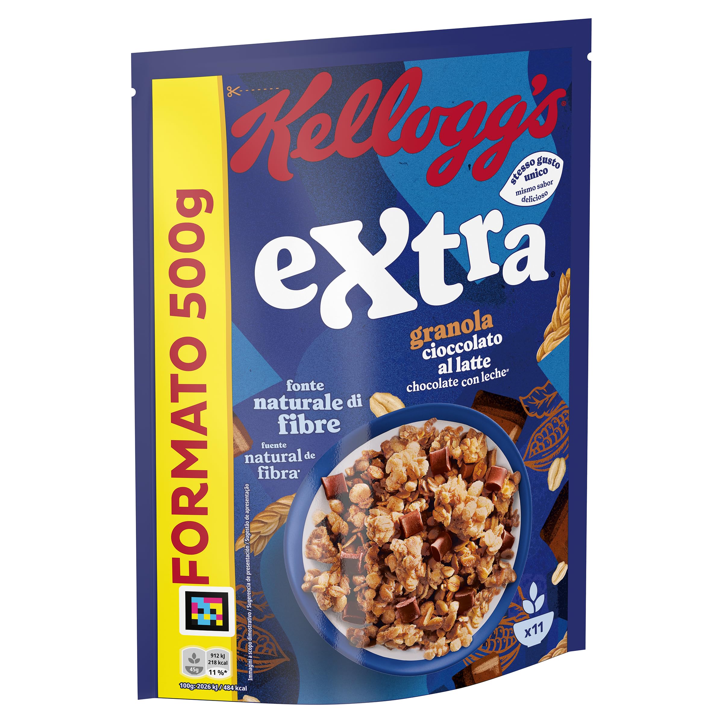 Kellogg's Cereali Extra | Gusto Cioccolato al Latte | Granola con Avena Croccante | Confezione Singola da 500g (1 x 500g) - 3