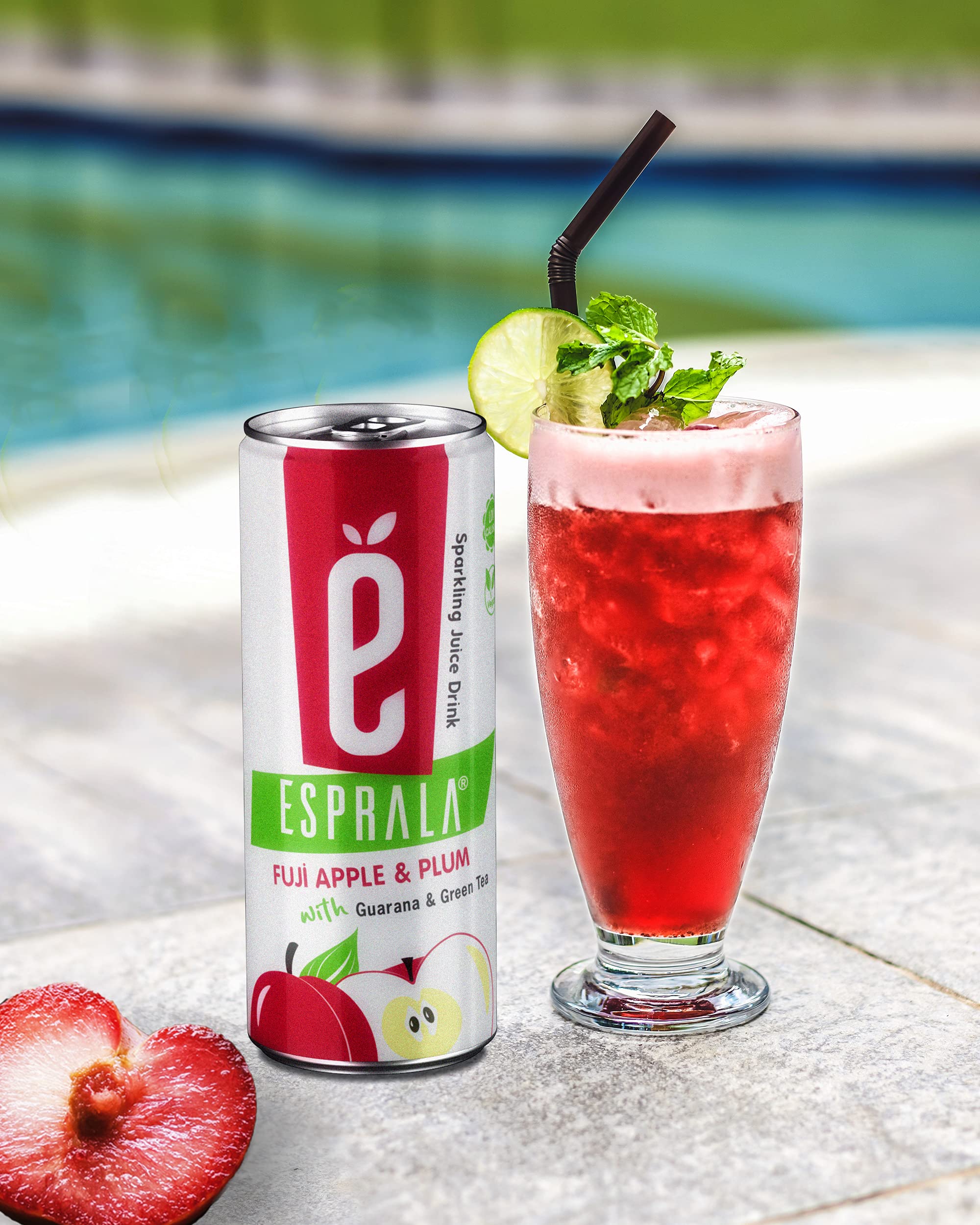 Esprala Real Fruit Sparkling Drinks Lightly Fizzy Fuji Apple & Plum