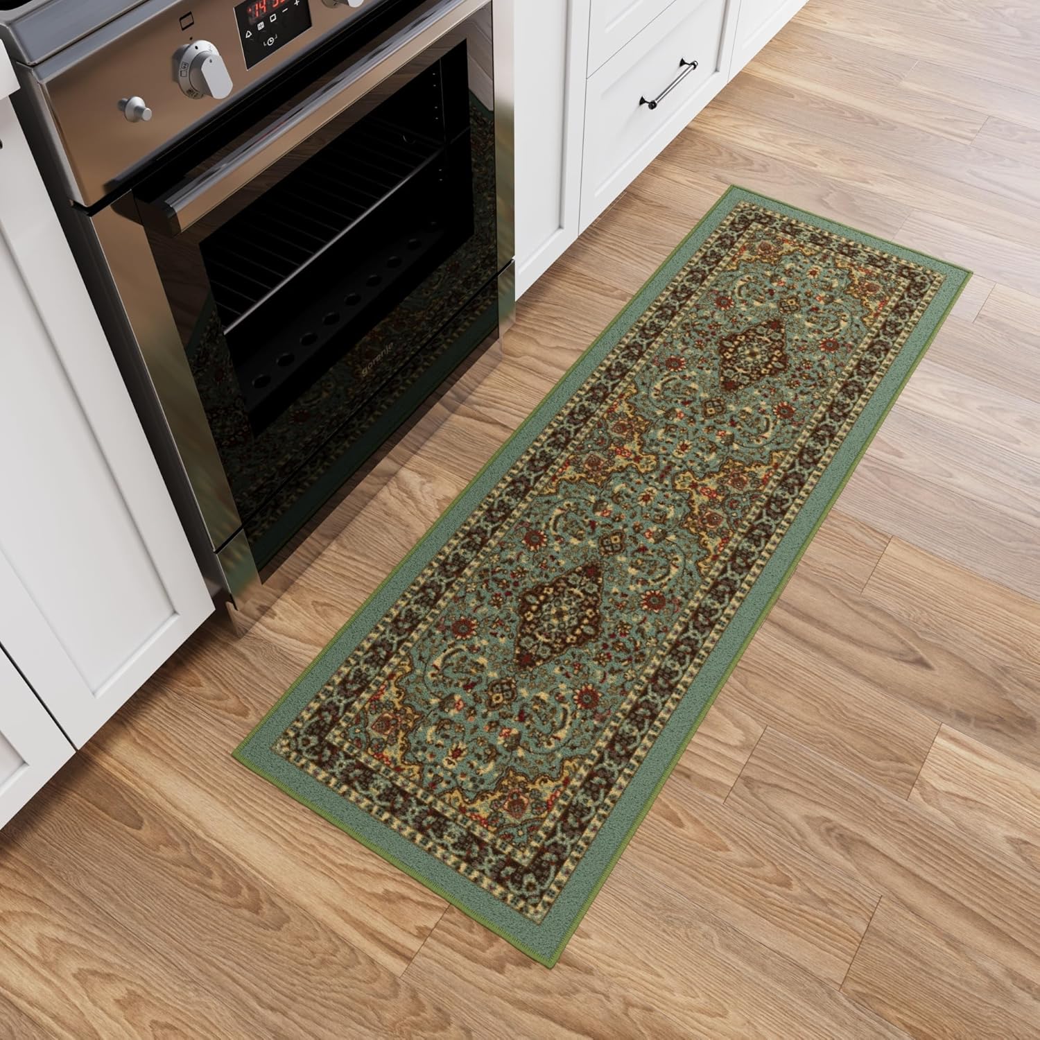 Ottomanson Hallway Runner Rug 20″ x 59″ Non Slip Oriental Area Rugs Easy to Clean Laundry Rug Runner Durable Pet Friendly Floor Carpet Runners for Hallways Entryway Living Room Kitchen, Seafoam Green Ottomanson Hallway Runner Rug 20″ x 59″ Non Slip Oriental Area Rugs Easy to Clean Laundry Rug Runner Durable Pet Friendly Floor Carpet Runners for Hallways Entryway Living Room Kitchen, Seafoam Green