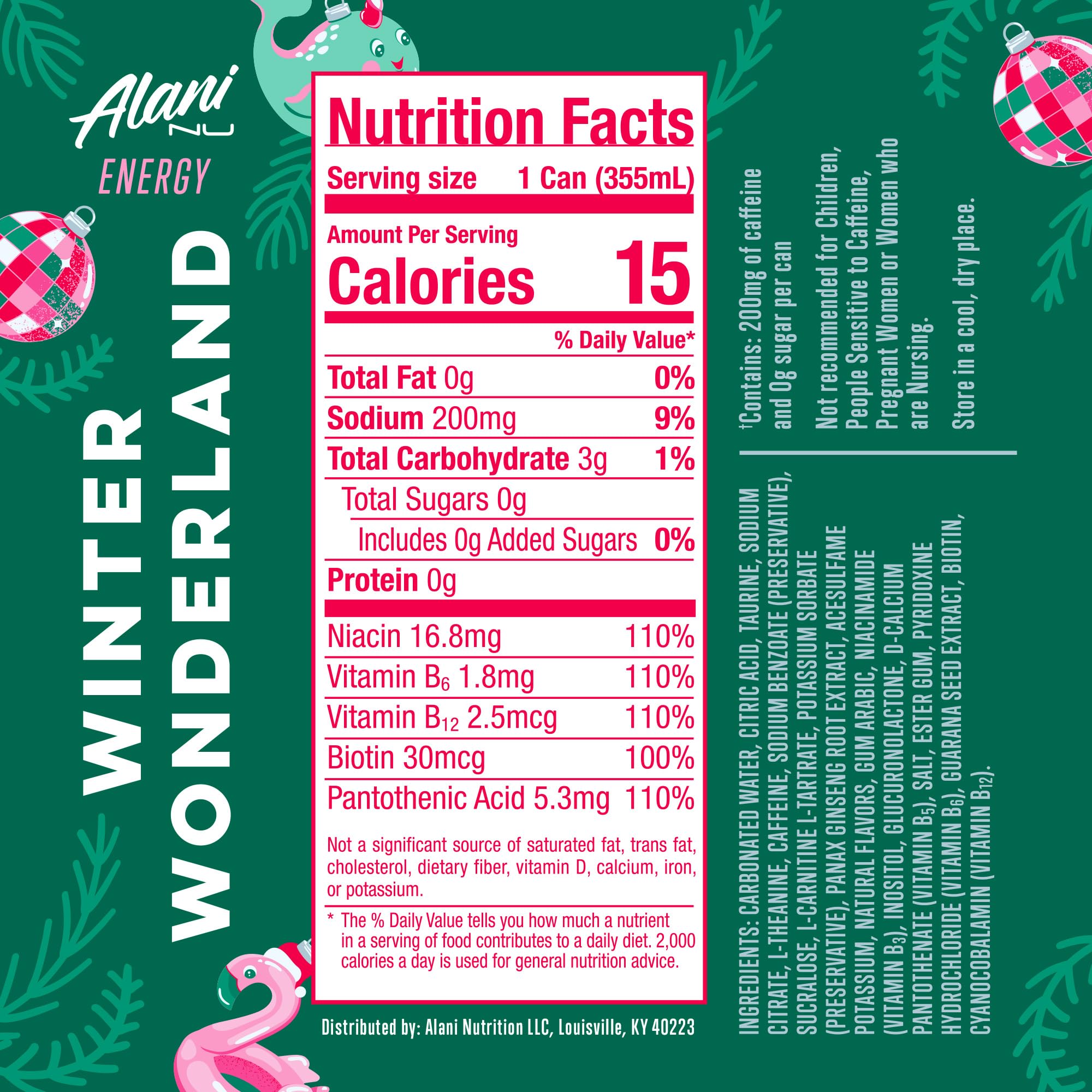 Alani Nu DREAM FLOAT, Sugar Free, Low Calorie Energy Drinks, 200mg Caffeine, Biotin, B Vitamins, Zero Sugar, 10 Calories, 12 Fl Oz Cans, 24 Pack