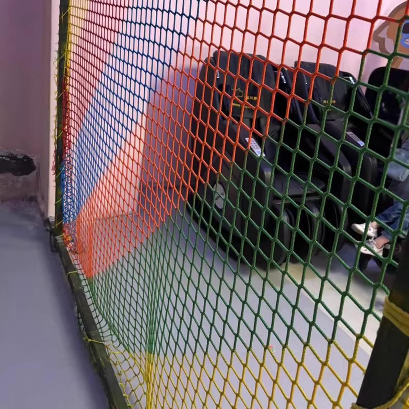 Rete da arrampicata all'aperto, rete di sicurezza in poliestere senza nodi da 5 cm, per bambini e animali domestici, 0,8 x 7 m, resistente corda per protezione e sicurezza