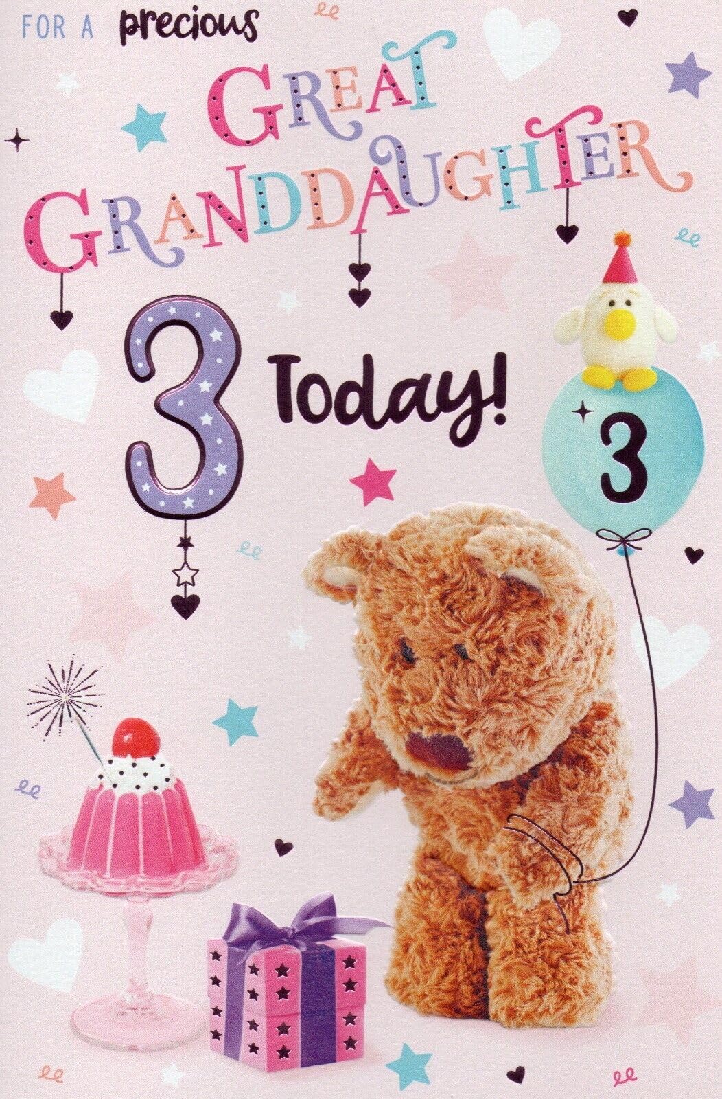 Ic&G, International Cards & Gifts Pink For A Special Great Granddaughter On Your 3Rd Birthday Card