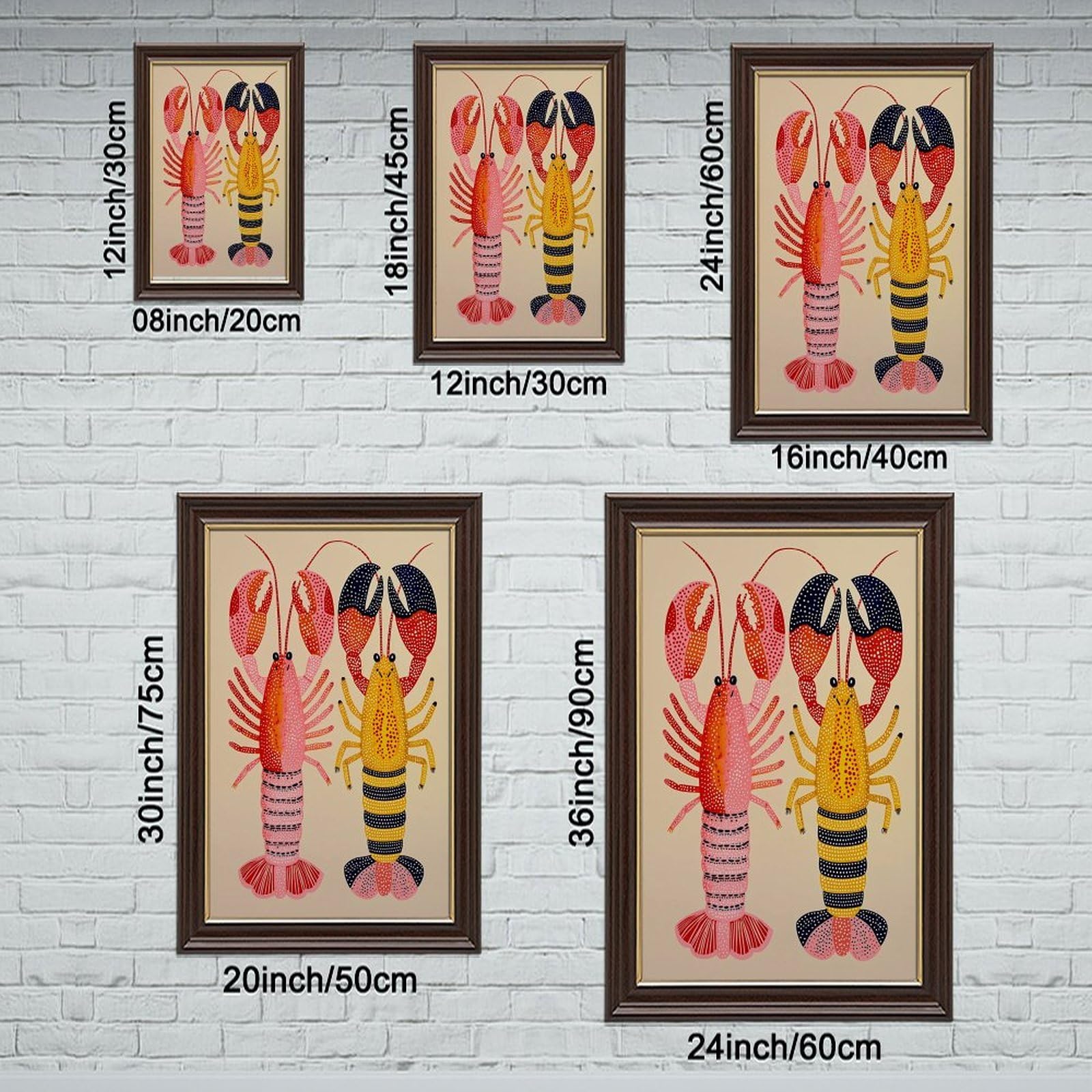AYINUER Poster artistico su tela con stampa di aragoste, per ufficio, idea