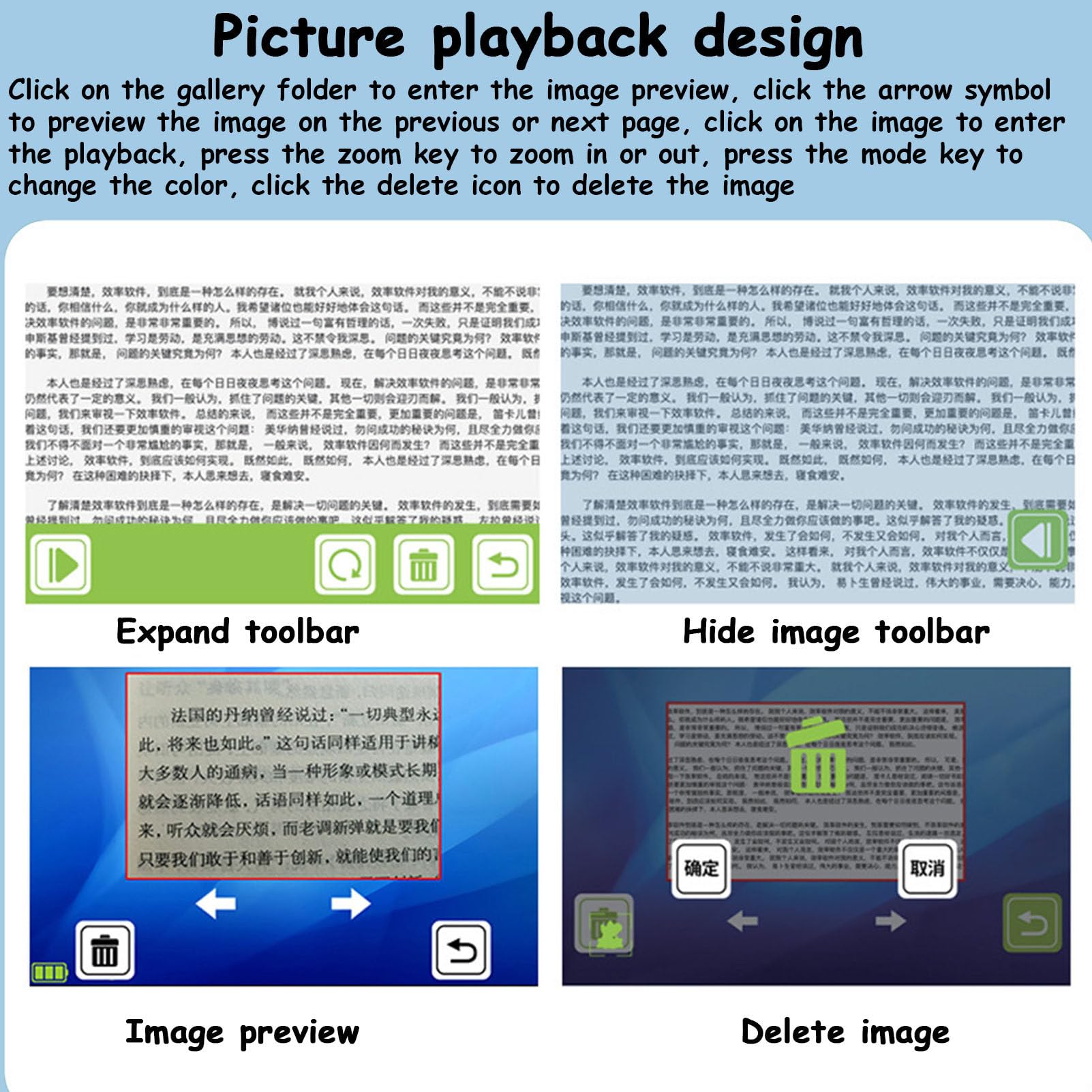 Lupa Digital de 8,0 Pulgadas para Lectura, Lupa de Lectura Digital portátil con luz, Lupa Digital de vídeo portátil, Zoom 2X-20X, 26 Modos de Color, Funciona con Pilas Recargables,White
